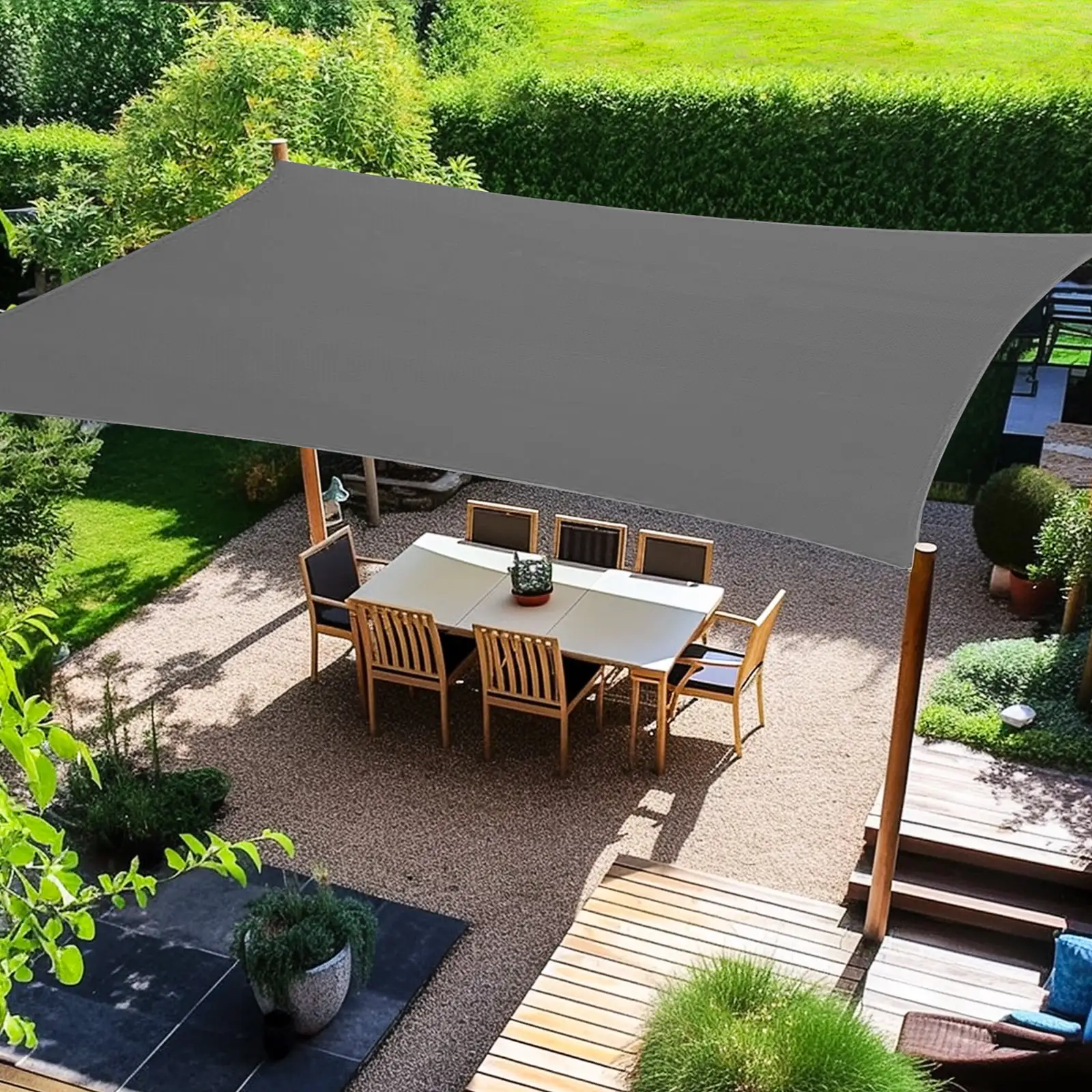 Artpuch 10'x13' Customize Dark Gray Sun Shade Sail UV Block 185 GSM AT1216 Commercial Rectangle Outdoor Covering for Backyard. Pergola. Pool (Customized Available)