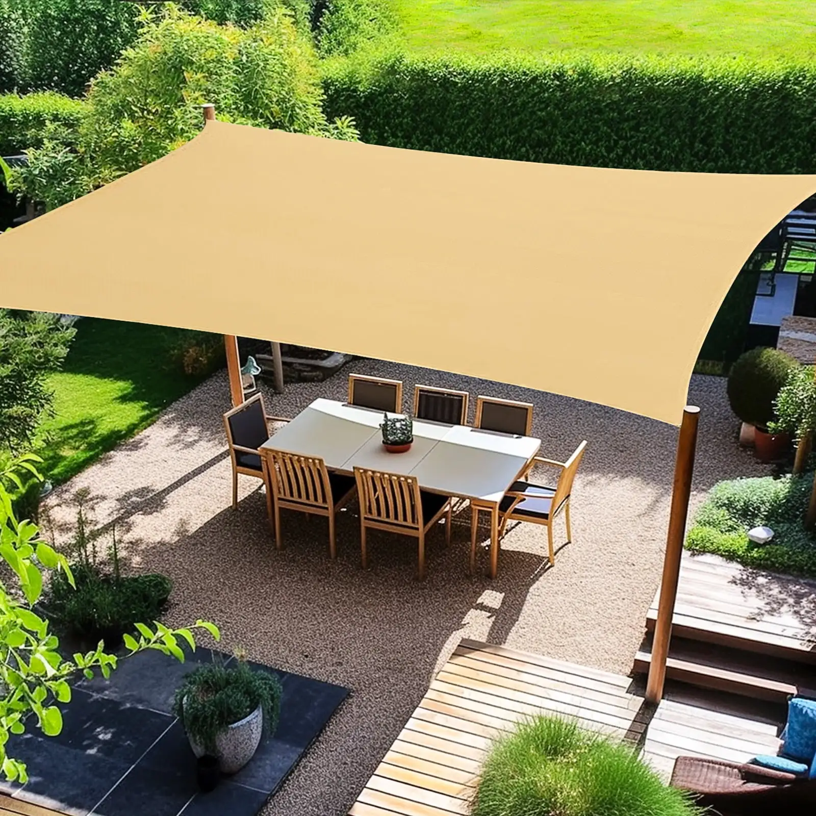 Artpuch 10'x14' Customize Sand Sun Shade Sail UV Block 185 GSM AT1216 Commercial Rectangle Outdoor Covering for Backyard. Pergola. Pool (Customized Available)