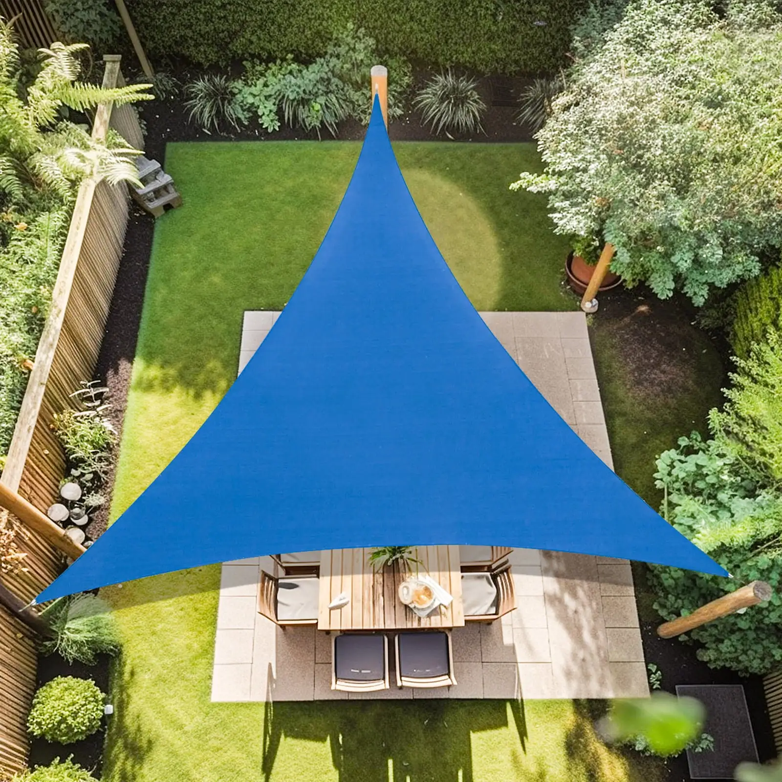 Artpuch 11'x11'x11' Customize Sun Shade Sail Blue UV Block 185 GSM Commercial Triangle Outdoor Covering for Backyard. Pergola. Pool (Customized Available) AT-10T