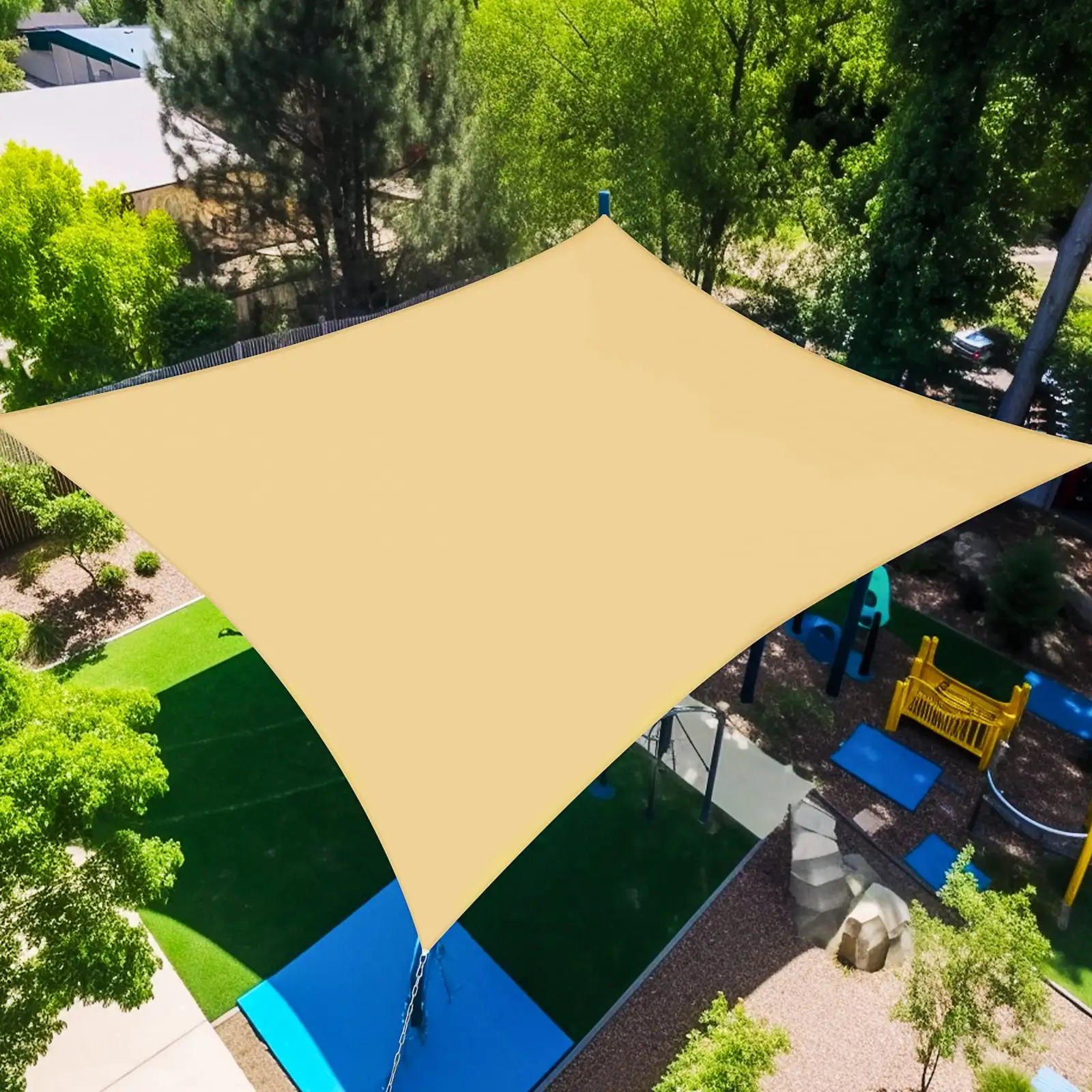 Artpuch 18'x18' Customize Sand Sun Shade Sail UV Block 185 GSM AT1216 Commercial Rectangle Outdoor Covering for Backyard. Pergola. Pool (Customized Available)