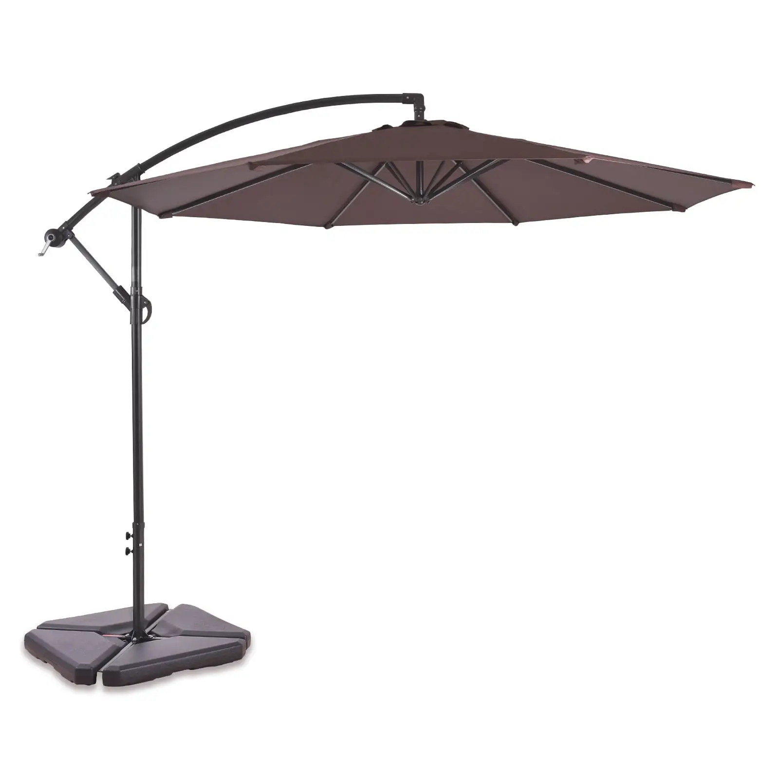 Aspen 10-foot Offset Cantilever Hanging Patio Umbrella Coffee