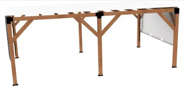 Ataucjin 12'x20' Outdoor Pergola with Sun Shade Canopy Patio Metal Shelter Wood Pergola with Durability. Stability. Structure. Snow and Wind Supported. Corrosion Resistance