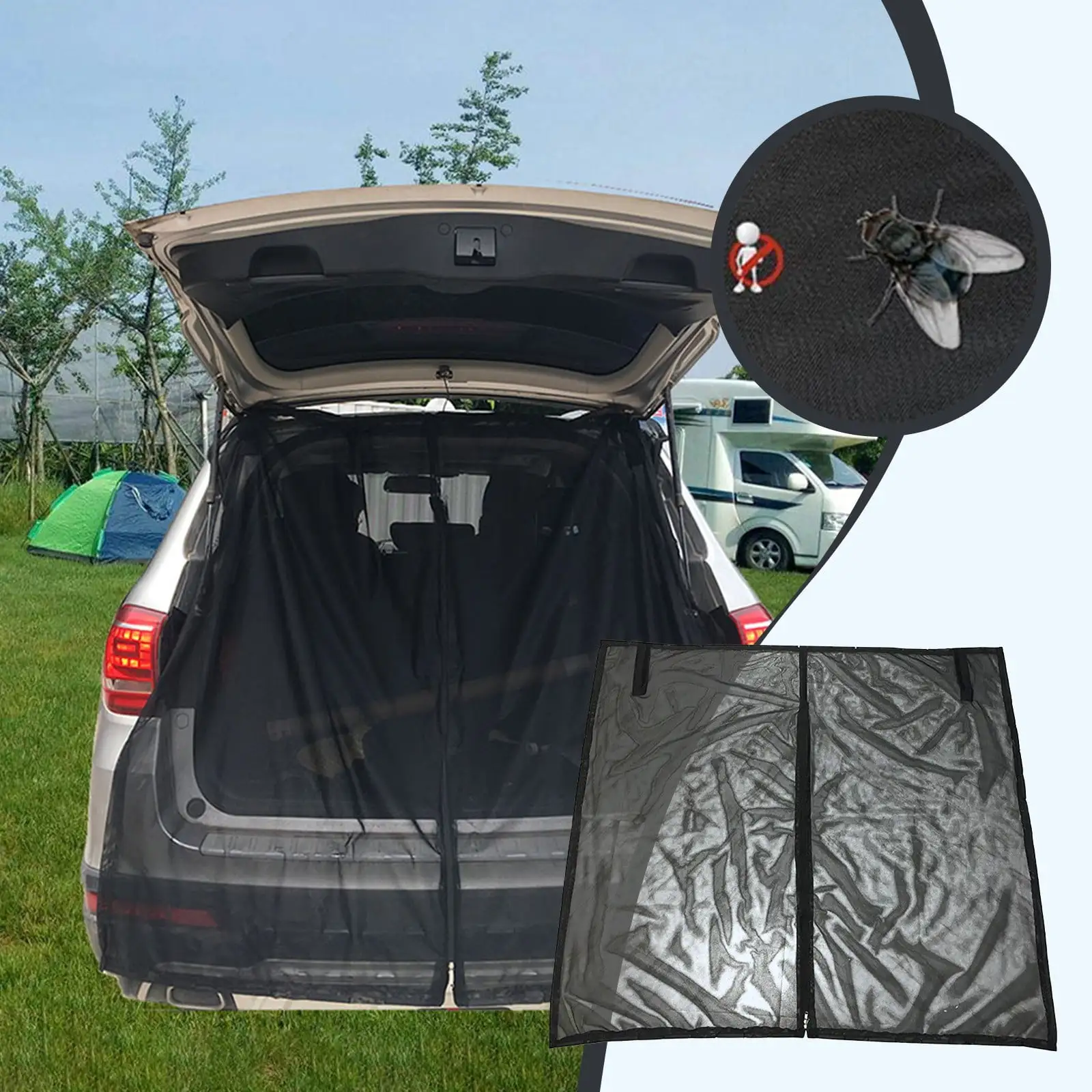 Avtoify Car Camping Net Car Camping Accessories Breathable Mesh for Sun Protection Ventilation Privacy Protection Magnetic Suction for SUV MPV Camping Self Drive L