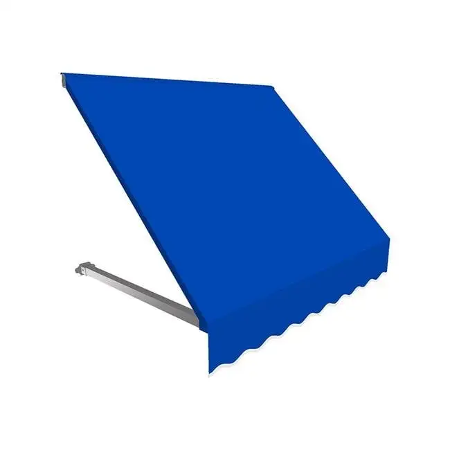 Awntech 3.38 ft. Dallas Retro Window & Entry Awning. Bright Blue - 44 x 36 in.