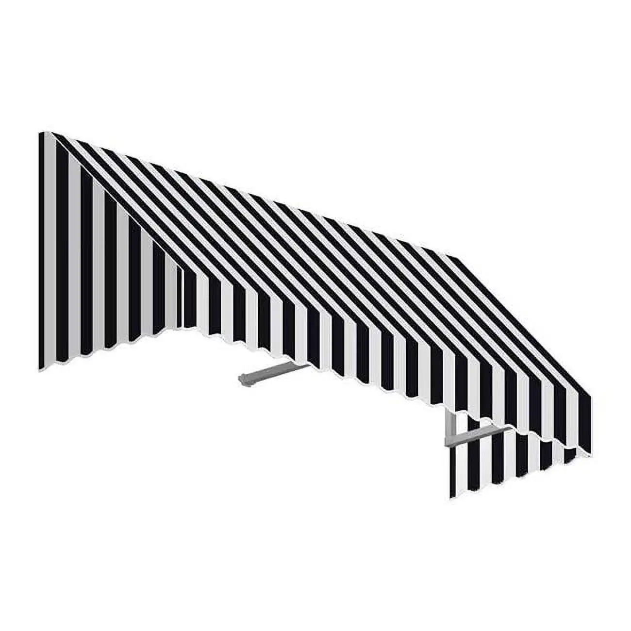 Awntech 3.38 ft. San Francisco Window & Entry Awning, Black & White - 18 x 36 in.