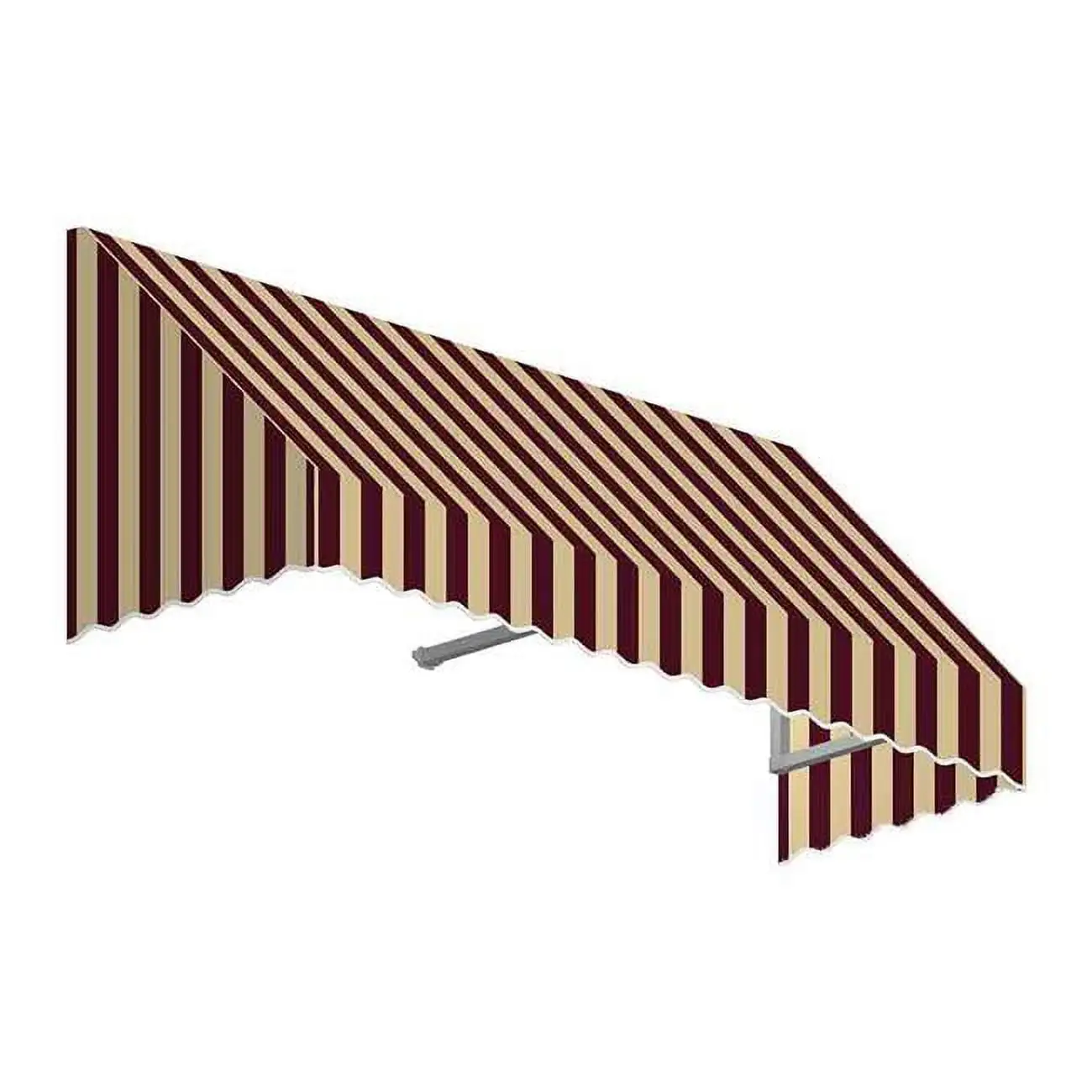 Awntech 3.38 ft. San Francisco Window & Entry Awning, Burgundy & Tan - 18 x 36 in.