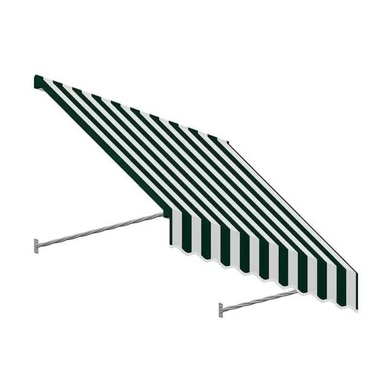 Awntech 3.38 ft. Santa Fe Twisted Rope Arm Window & Entry Awning. Forest Green & White - 44 x 24 in.