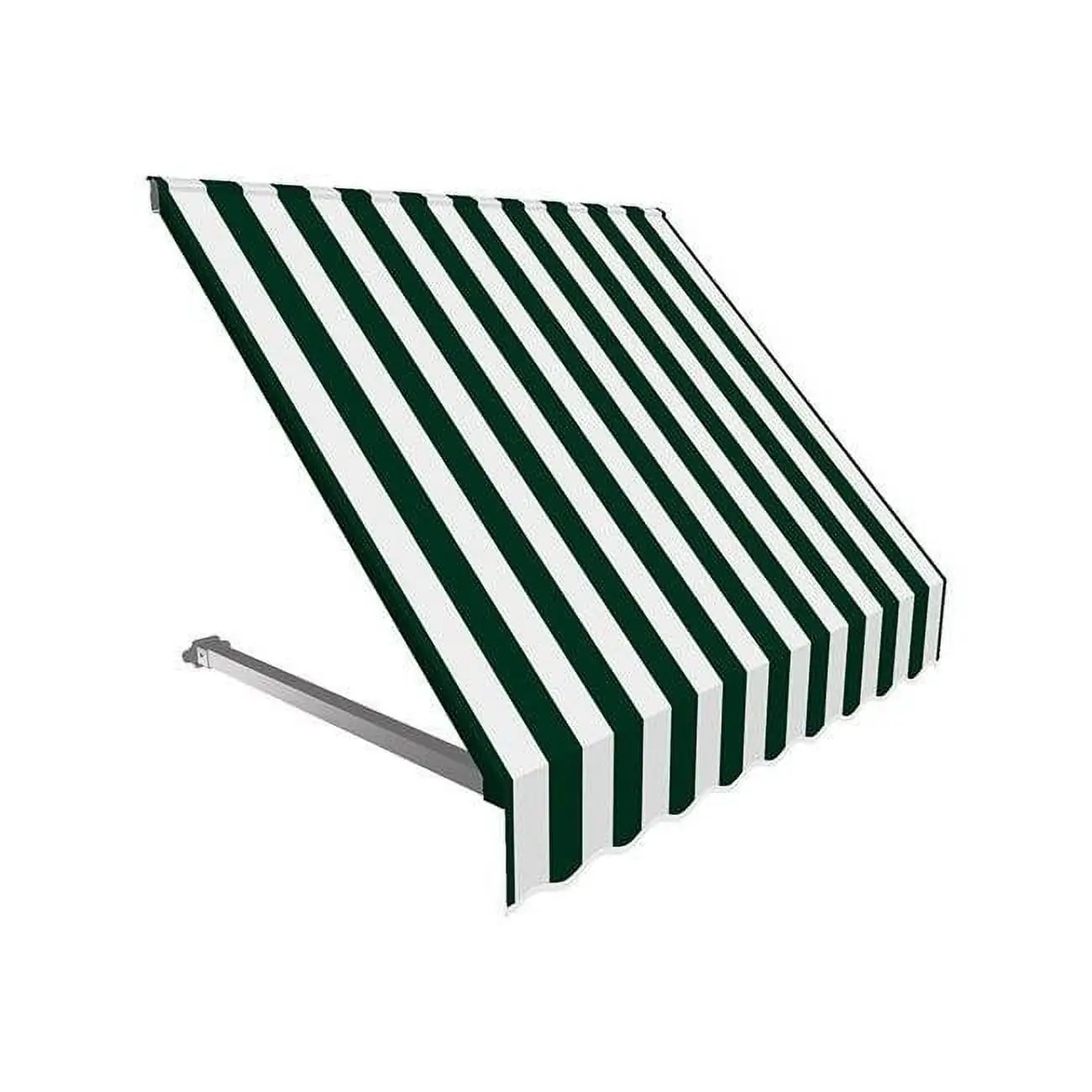 Awntech 4.38 ft. Dallas Retro Window & Entry Awning. Forest Green & White - 44 x 24 in.