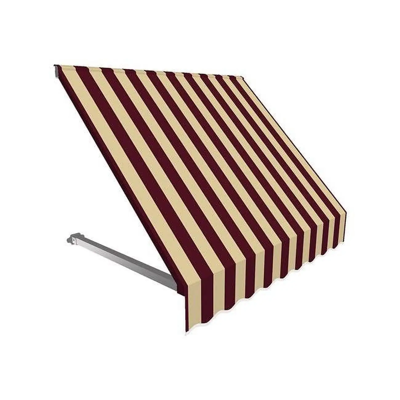 Awntech 5.38 ft. Dallas Retro Window & Entry Awning, Burgundy & Tan - 18 x 36 in.