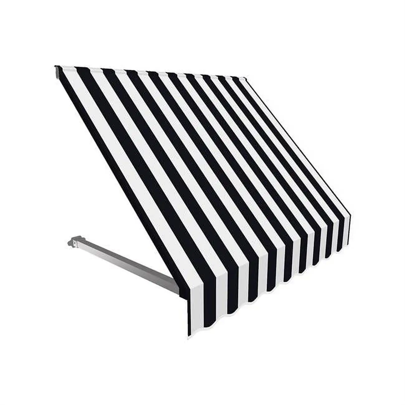 Awntech 5.38 ft. Dallas Retro Window & Entry Awning. Black & White - 31 x 24 in.