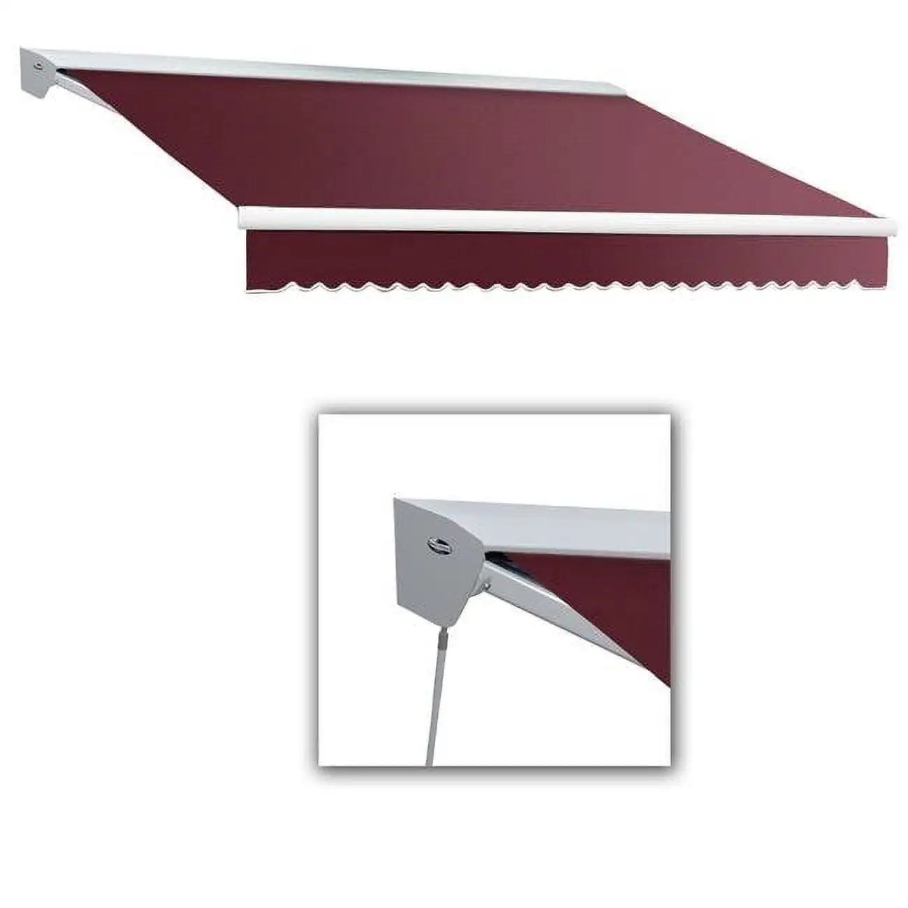 Awntech 8 ft. Destin with Hood Manual Retractable Awning, Burgundy - 78 in.