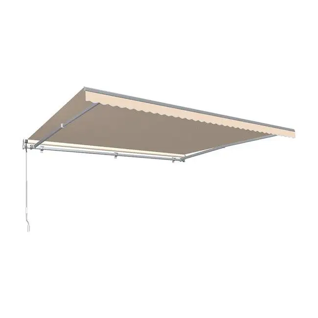 Awntech MM8-US-LPIN 8 ft. Maui Manual Retractable Awning. Linen Pinstripe - 84 in.