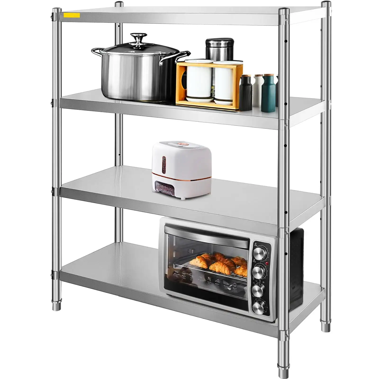 BENTISM 46.8x18.5 inch Stainless Steel Shelf Heavy Duty Shelf 4 Tire Rack Kitchen Shelf Storage