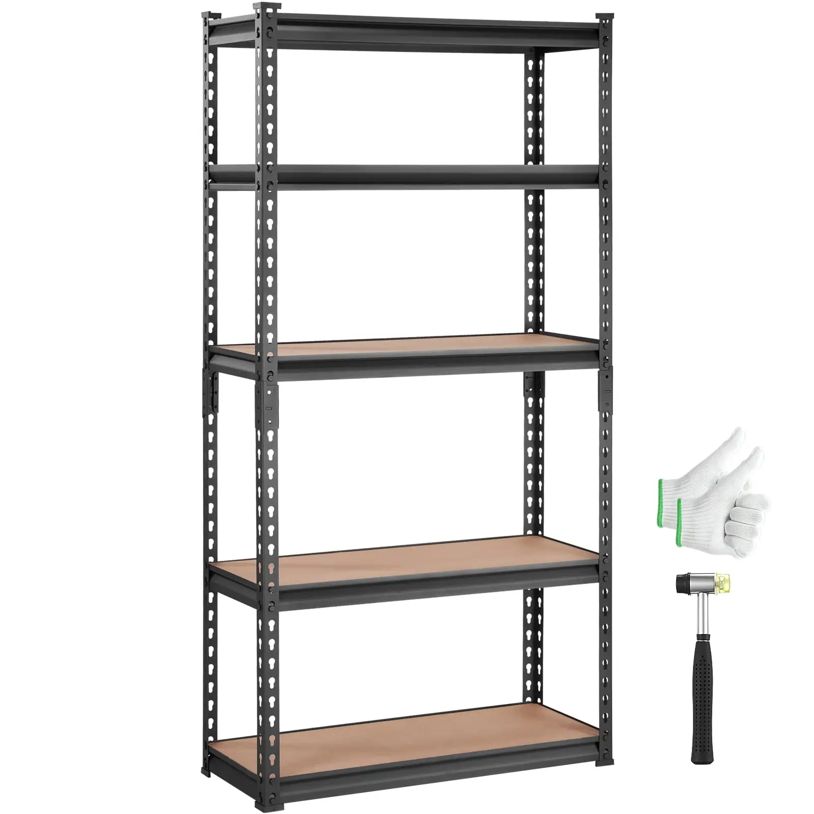 BENTISM 5 Tier Adjustable Heavy Duty Steel Shelving Unit. 12D x 30W x 60H Garage Storage Rack 2000 lbs Load