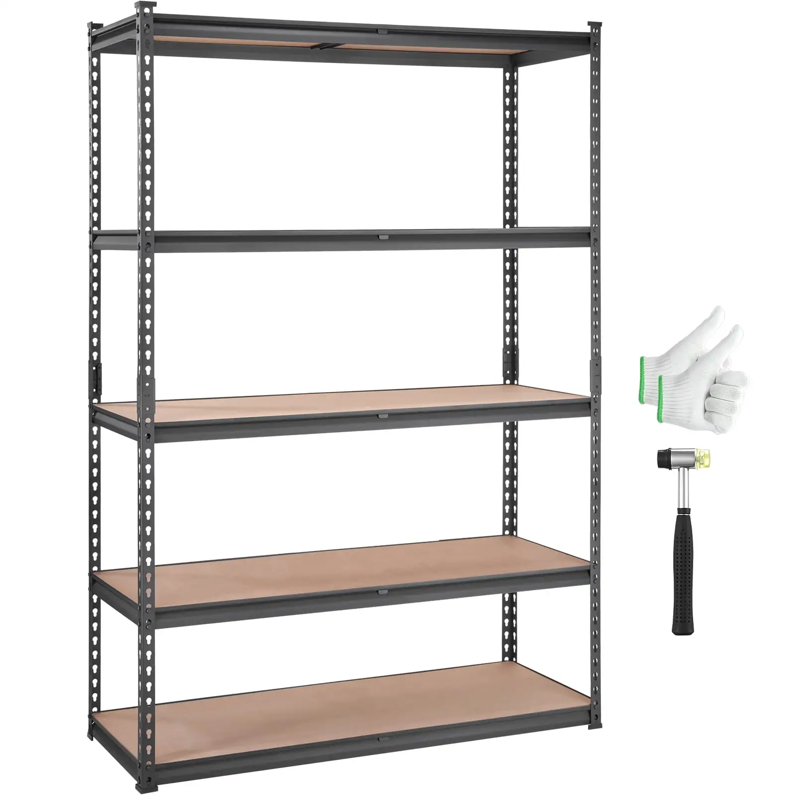 BENTISM Storage Shelving Unit 72 in. H x 48 in. W x 18 in. D .Garage Storage Rack 5-Tier Adjustable 2000 lbs Load