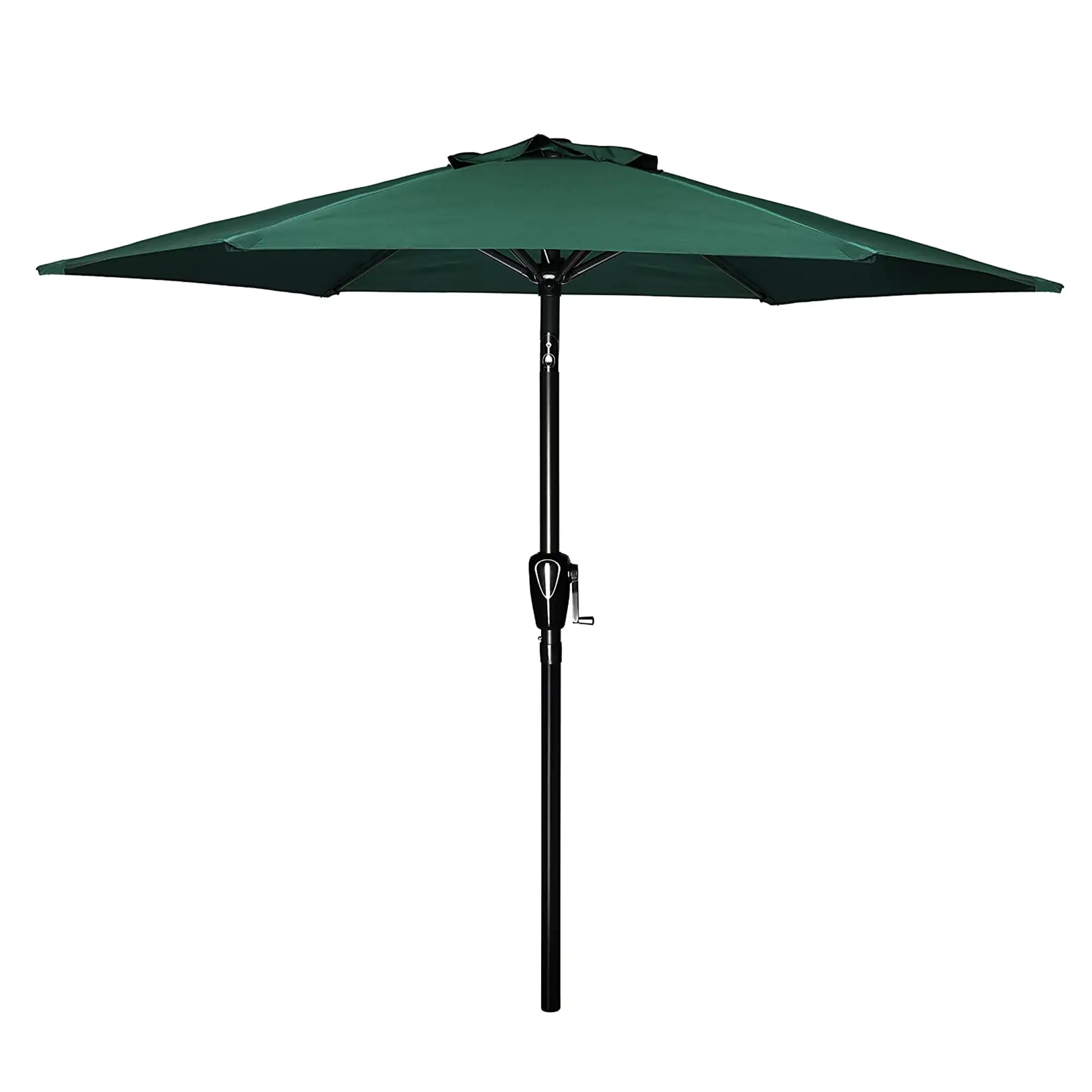 BISHE 7.5' Patio Outdoor Table Market Yard Umbrella with Push Button Tilt/Crank. 6 Sturdy Ribs for Garden. Deck. Backyard. Pool. 7.5ft. Green