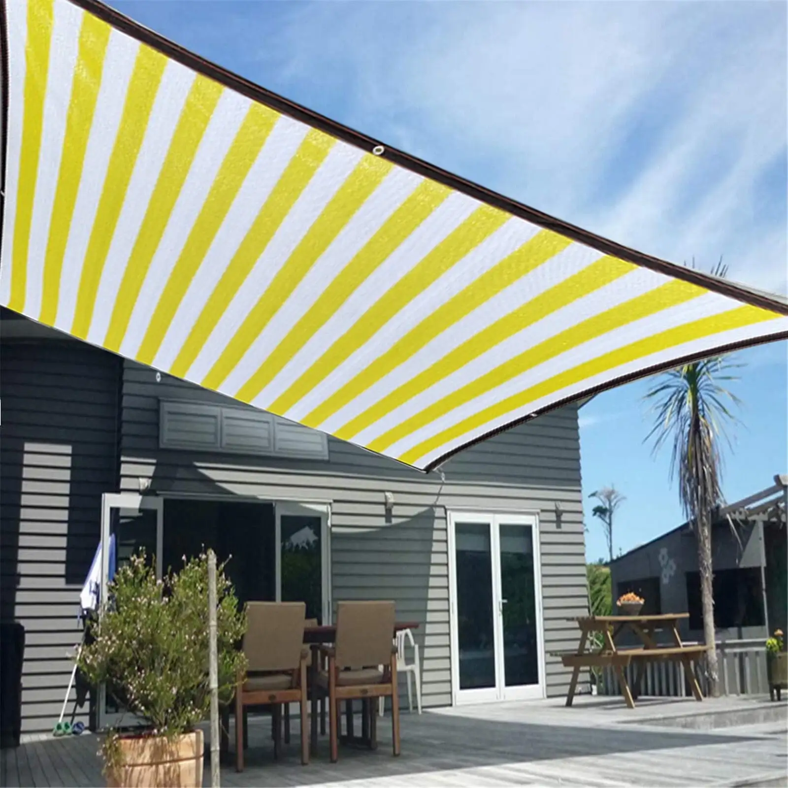 BSJJY Sun Shade Sails Canopy. Rectangle Breathable Block Canopy for Outdoor. Rectangle Shade Canopy Awning Canopy for Patio Garden Outdoor Household Summer Necessities. 4 x 4 meter