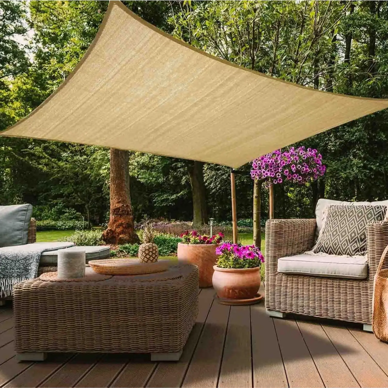 BalsaCircle 12x16 feet Light Brown Rectangle Sun Shade Sail UV Block