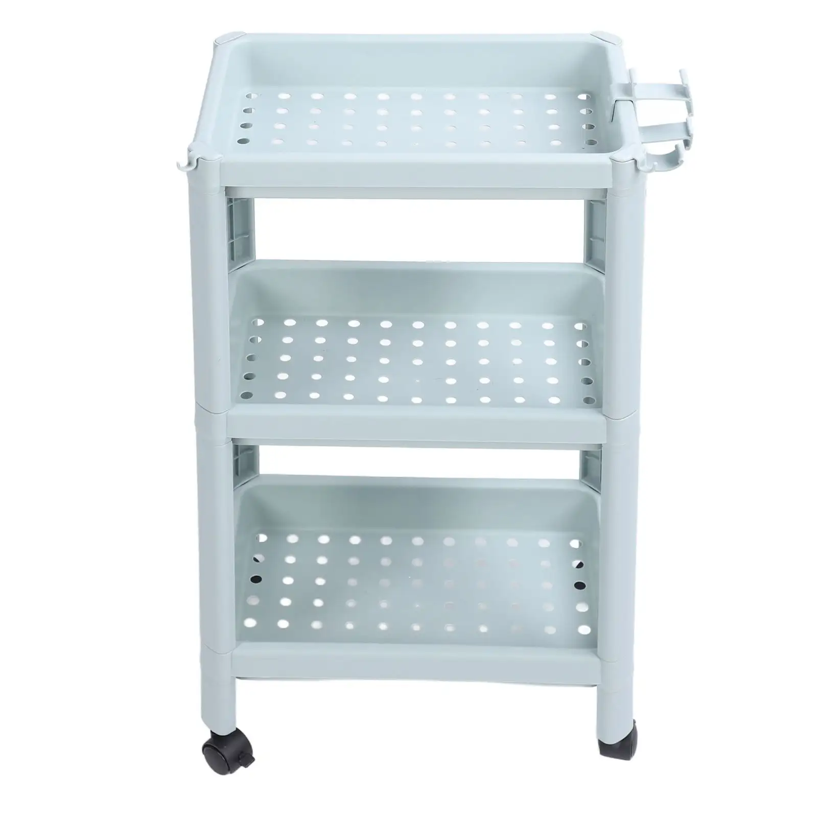 Bathroom Floor Storage Shelf Bathroom Storage Open Shelf Unit Freestanding Corner Rack Shelves Storage Rack Nordic Blue 3 Tier (with Wheels)