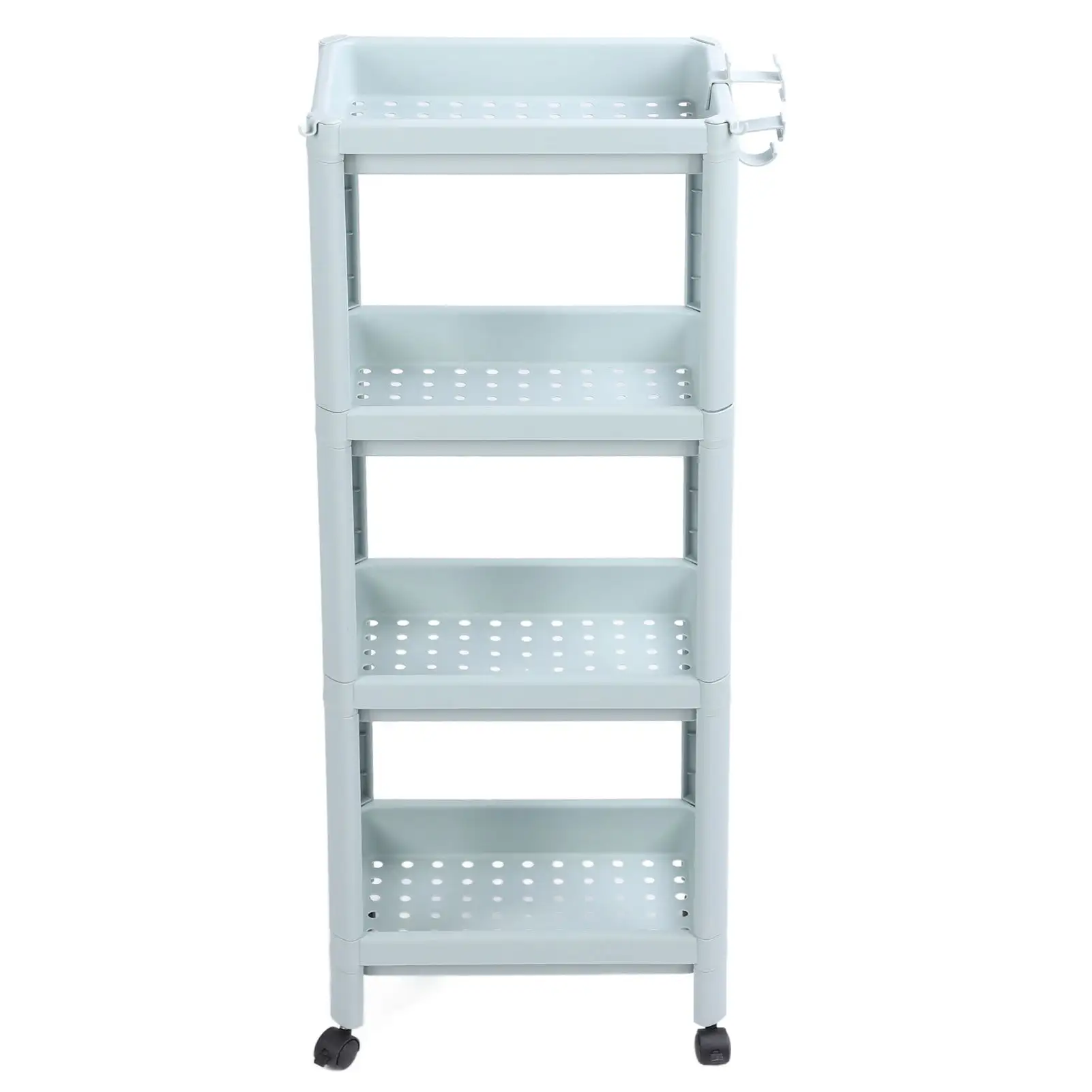 Bathroom Floor Storage Shelf Bathroom Storage Open Shelf Unit Freestanding Corner Rack Shelves Storage Rack Nordic Blue 4 Tier (with Wheels)