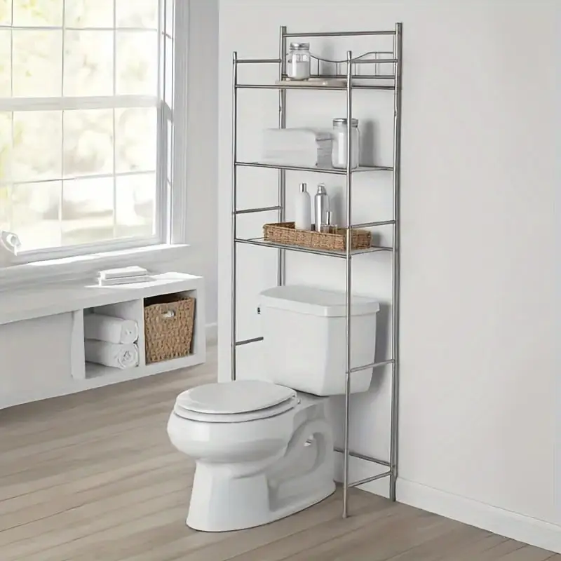 Bathroom Space Saver Steel 3-Shelf Storage Shelf Unit - Maximize The Space In Your Bathroom While Adding A Contemporary Design