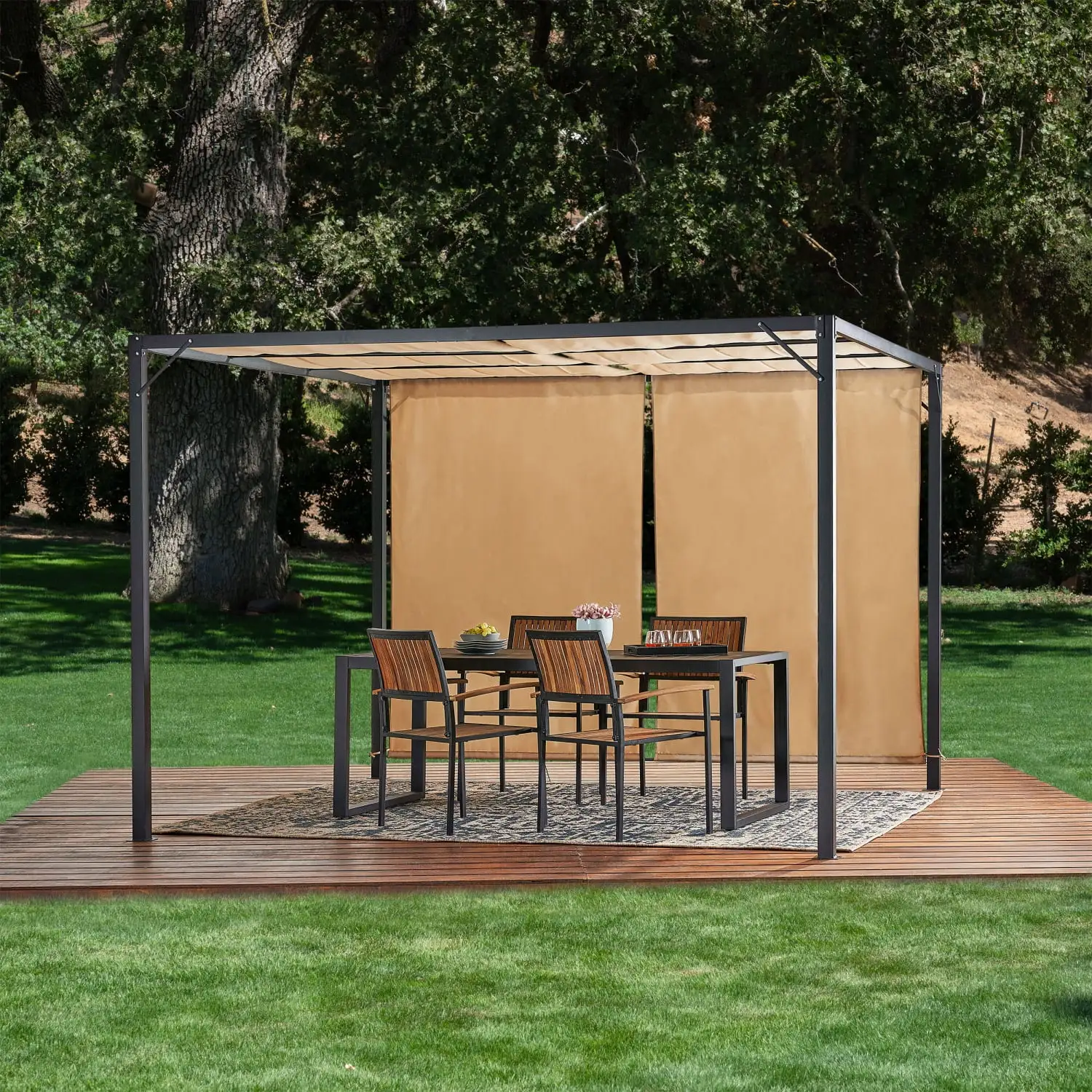 Beautiful and Sturdy WESTRAY Steel Gazebo 9.5 x 9.5 Feet in Size Perfect for Outdoor Gatherings and Relaxation