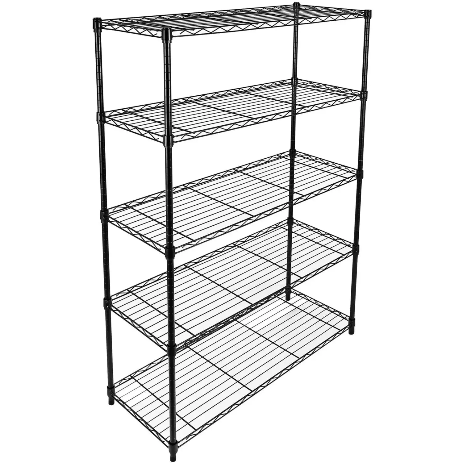 Best Simple Deluxe Heavy Duty 5-Shelf Shelving Unit with Wheel and Adjustable Feet. 36'' X 14'' X 60''. 5 Tier