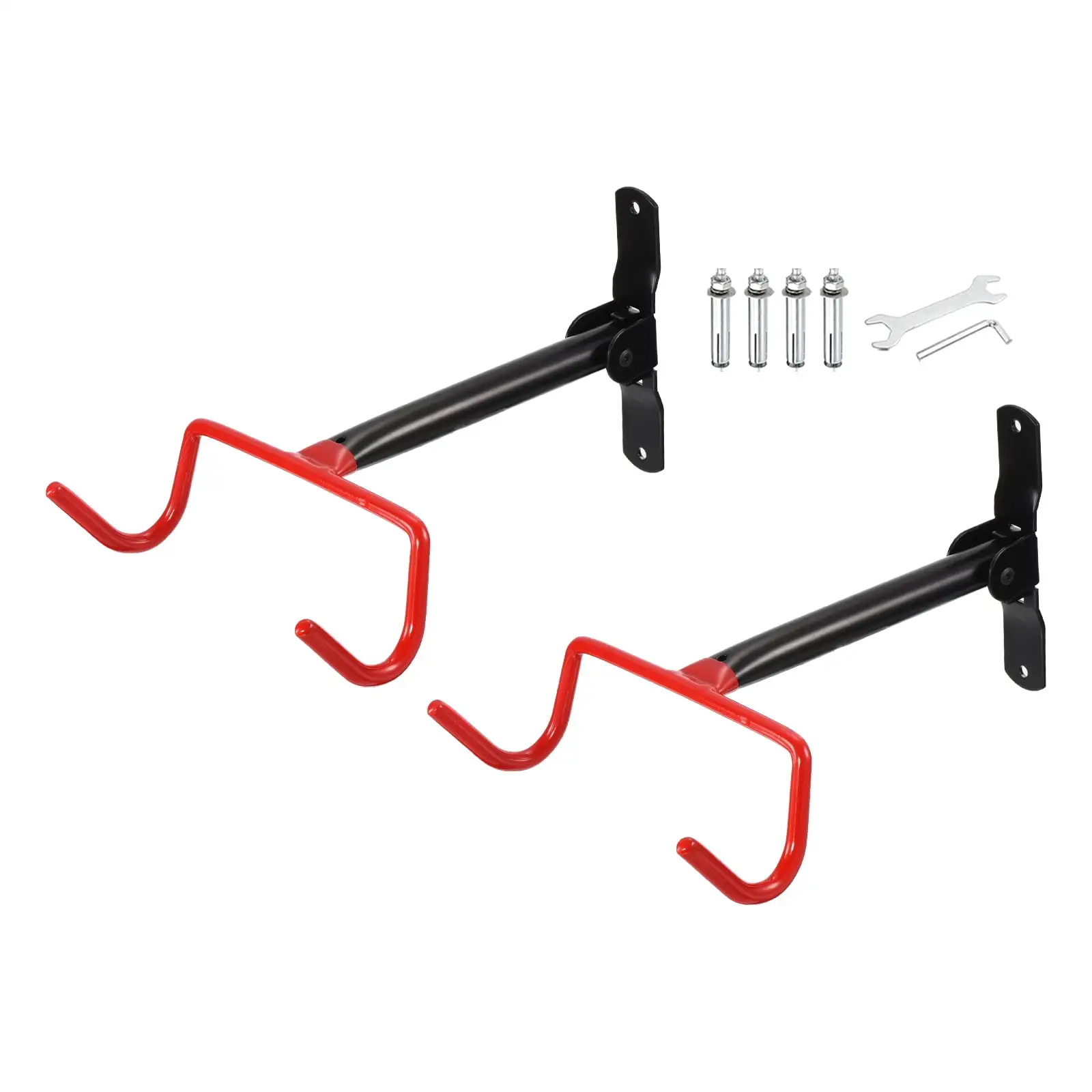 Bike Wall Mount Garage Horizontal Foldable Bicycle Storage Hanging Hook. 2 Pack