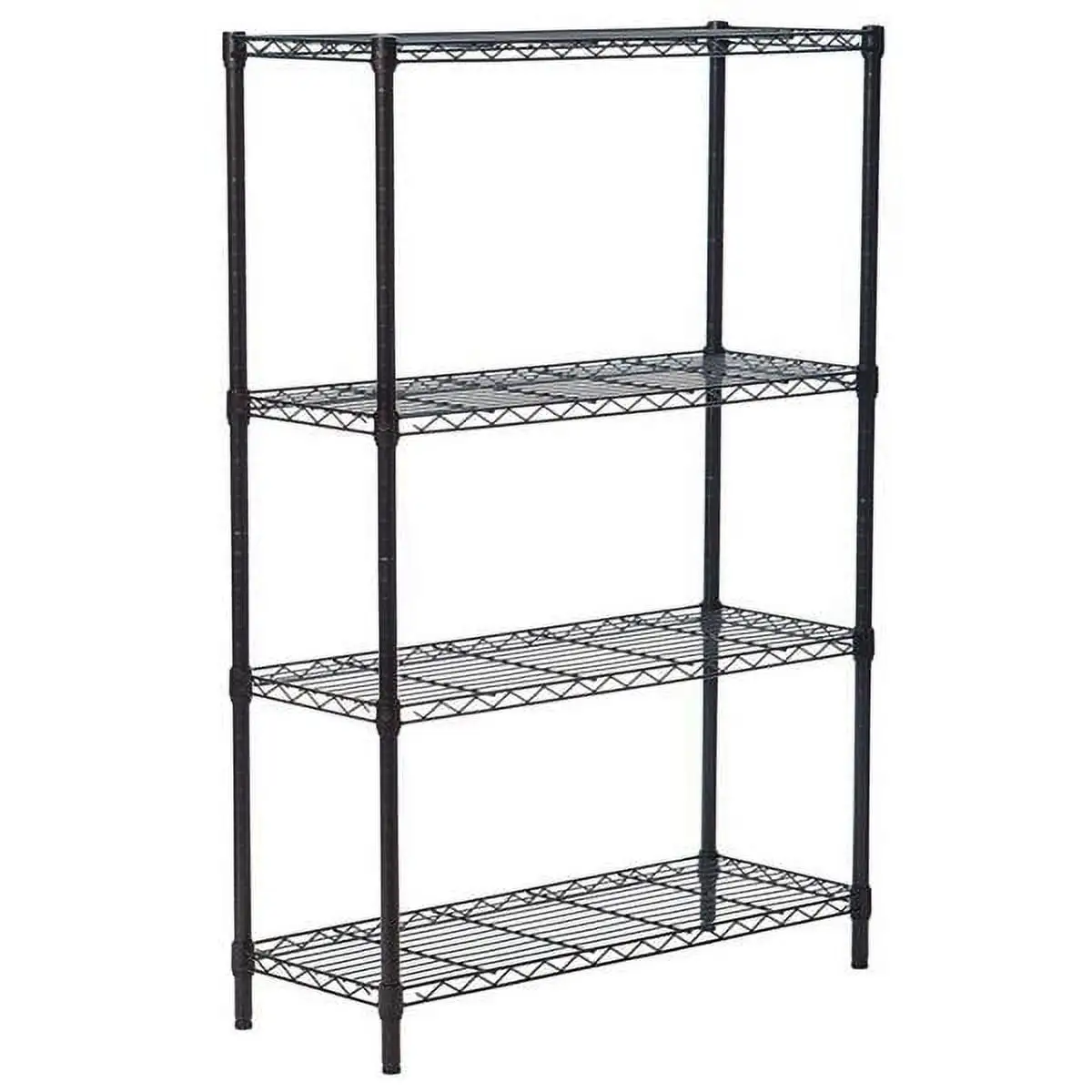 Black 4 Tier Shelf Adjustable Steel Wire Shelves and Storage for Kitchen and Garage (35.43 x 13.78 x 55.12)