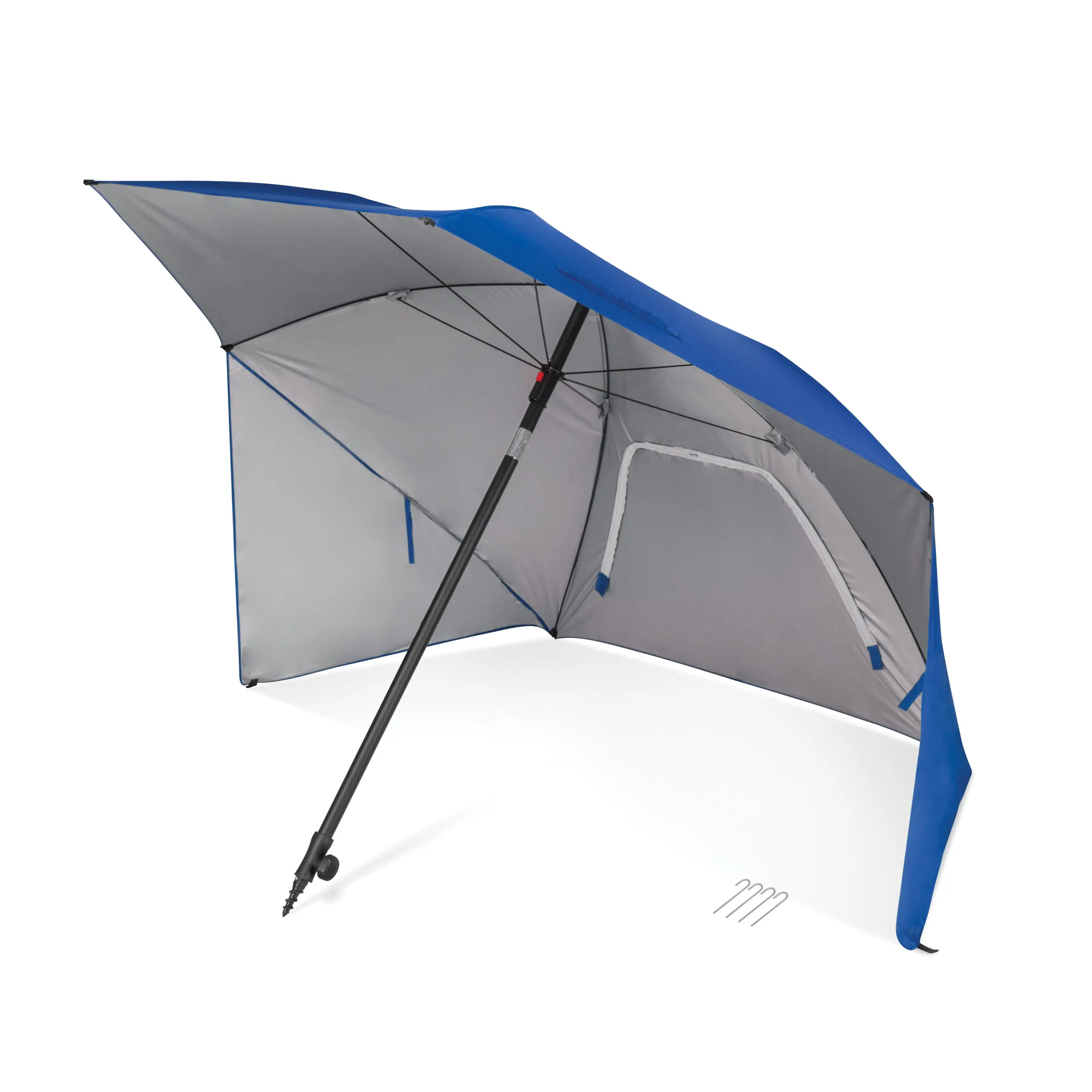 Blue Sport-Brella Ultra 8' Portable All-Weather and Sun Umbrella with Carry Bag