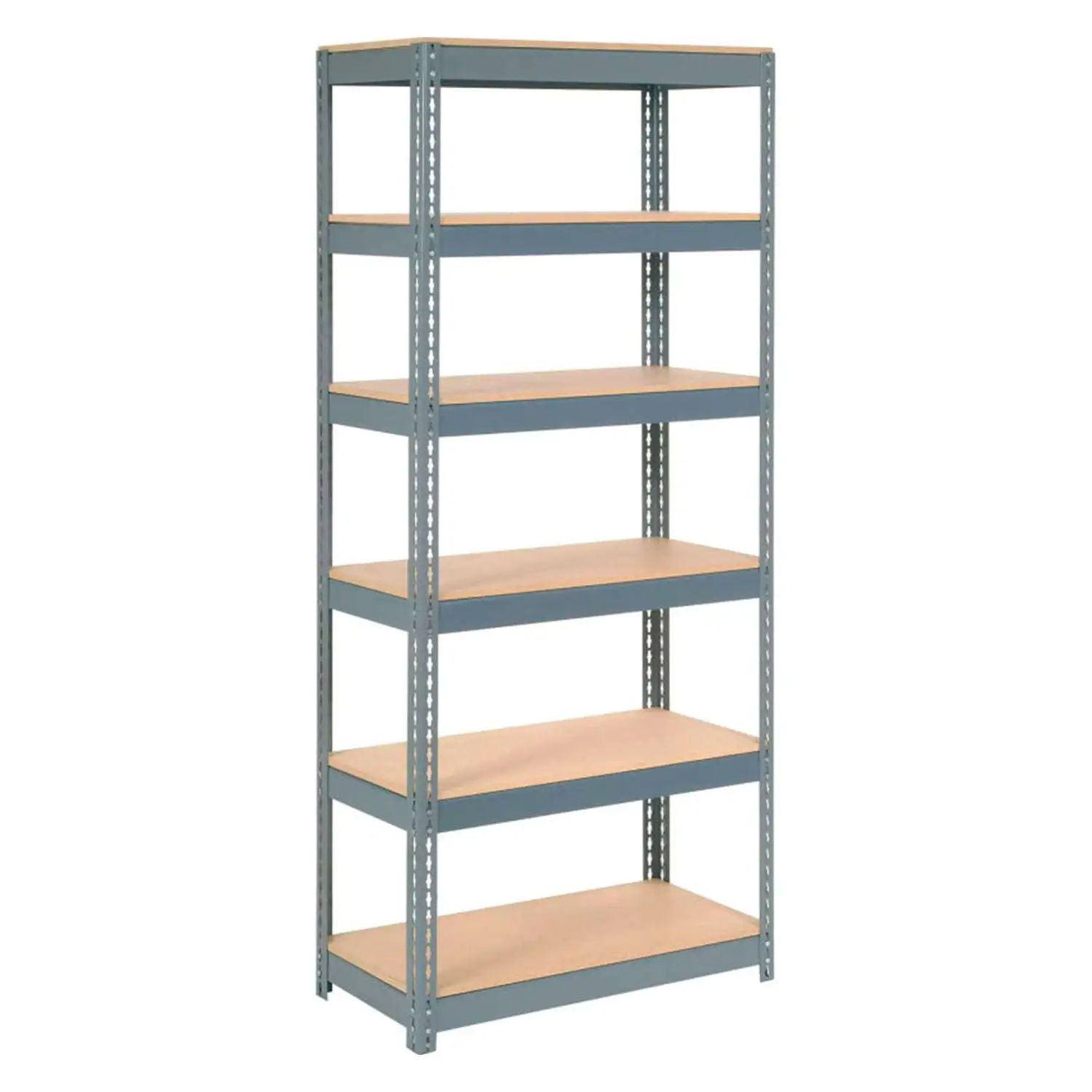 Boltless Extra Heavy Duty Shelving 36W x 12D x 84H. 6 Shelves. Wood Deck