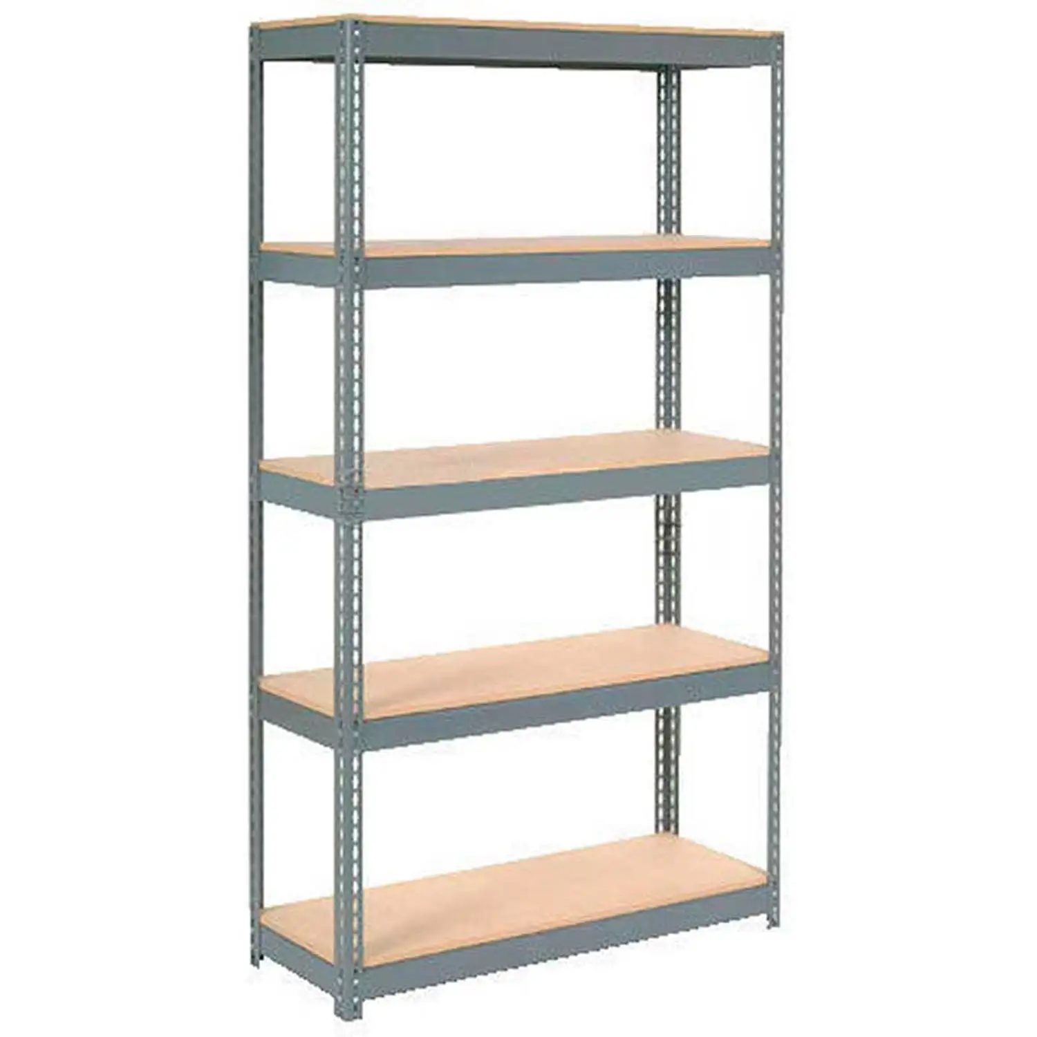 Boltless Extra Heavy Duty Shelving 48W x 12D x 84H. 5 Shelves. Wood Deck