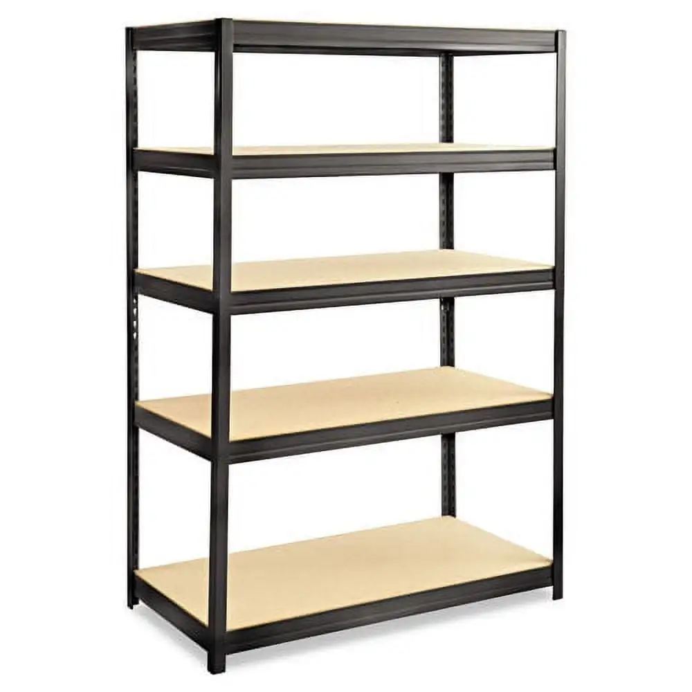 Boltless Steel and Particleboard Shelving. 48 x 24. Black-Size:48x24