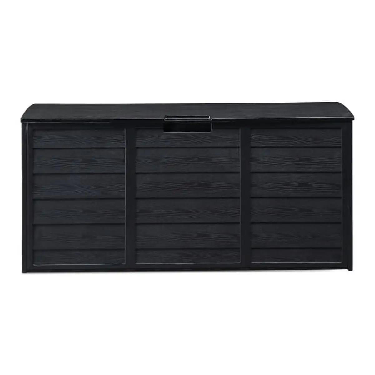 Bornmio 75gal 280L Outdoor Garden Plastic Storage Deck Box Chest Tools Cushions Toys Lockable Seat BLACK