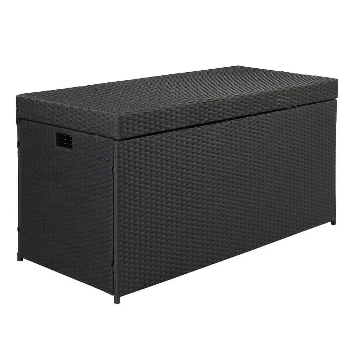 Bornmio Simple And Practical Outdoor Ratton Deck Box Storage Box Black Four-Wire