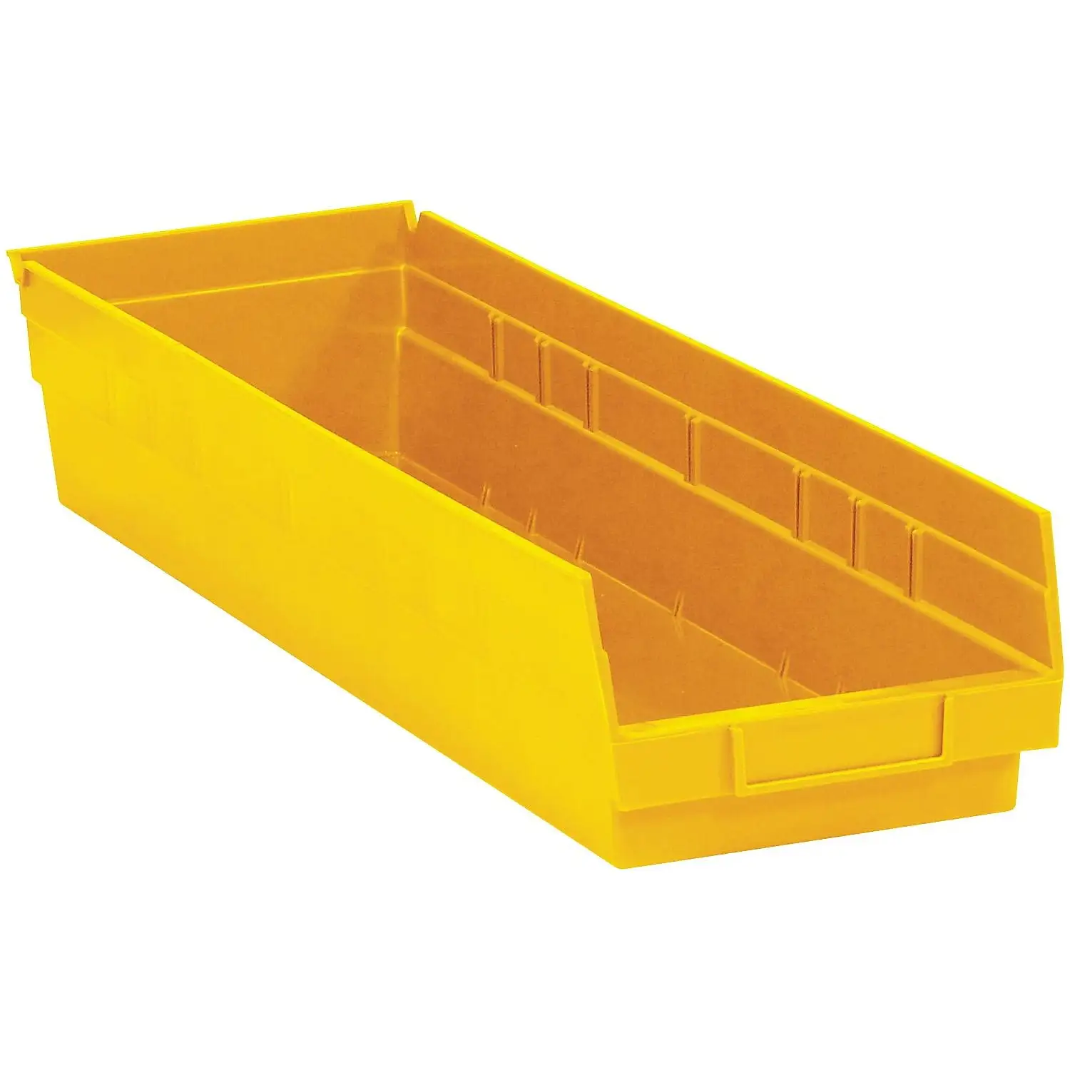 Box Partners Plastic Shelf Bin Boxes 23 5/8 x 8 3/8 x 4 Yellow 6/Case BINPS123Y