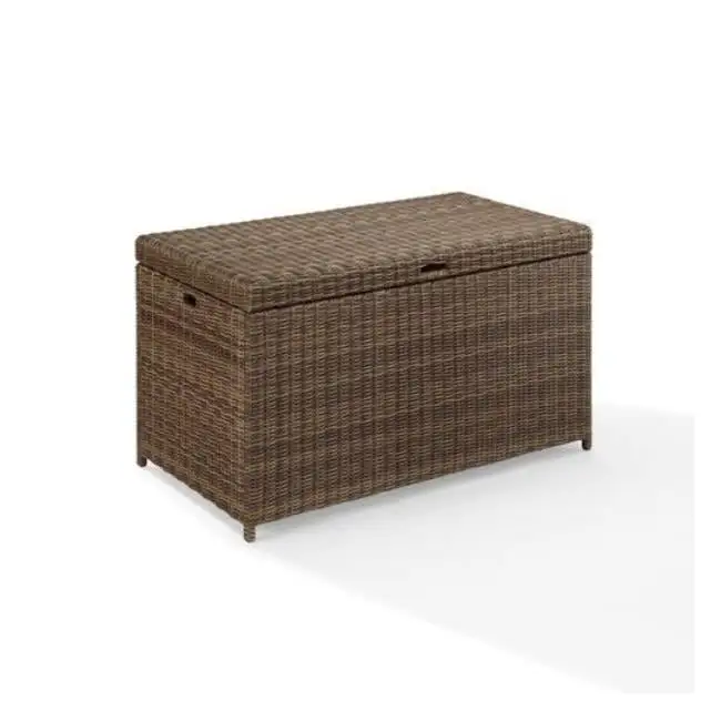 Bradenton Wicker Patio Storage Bin In Weathered Brown