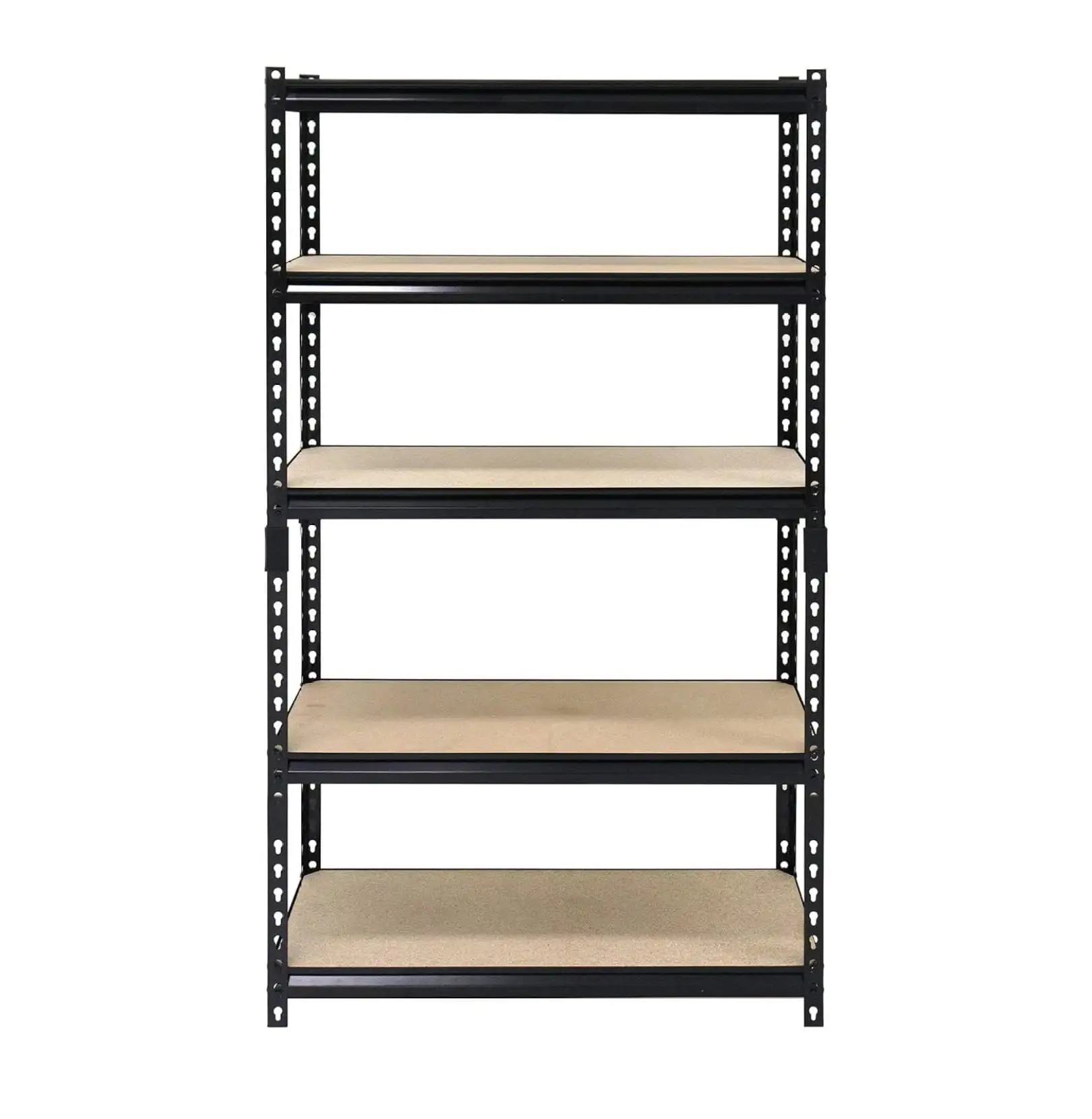 ByEUcuk Indoor Outdoor 72 Inch 5 Tier Steel Utility Shelving Unit with Adjustable Shelves for Warehouse. Laundry Room. and Garage. Black