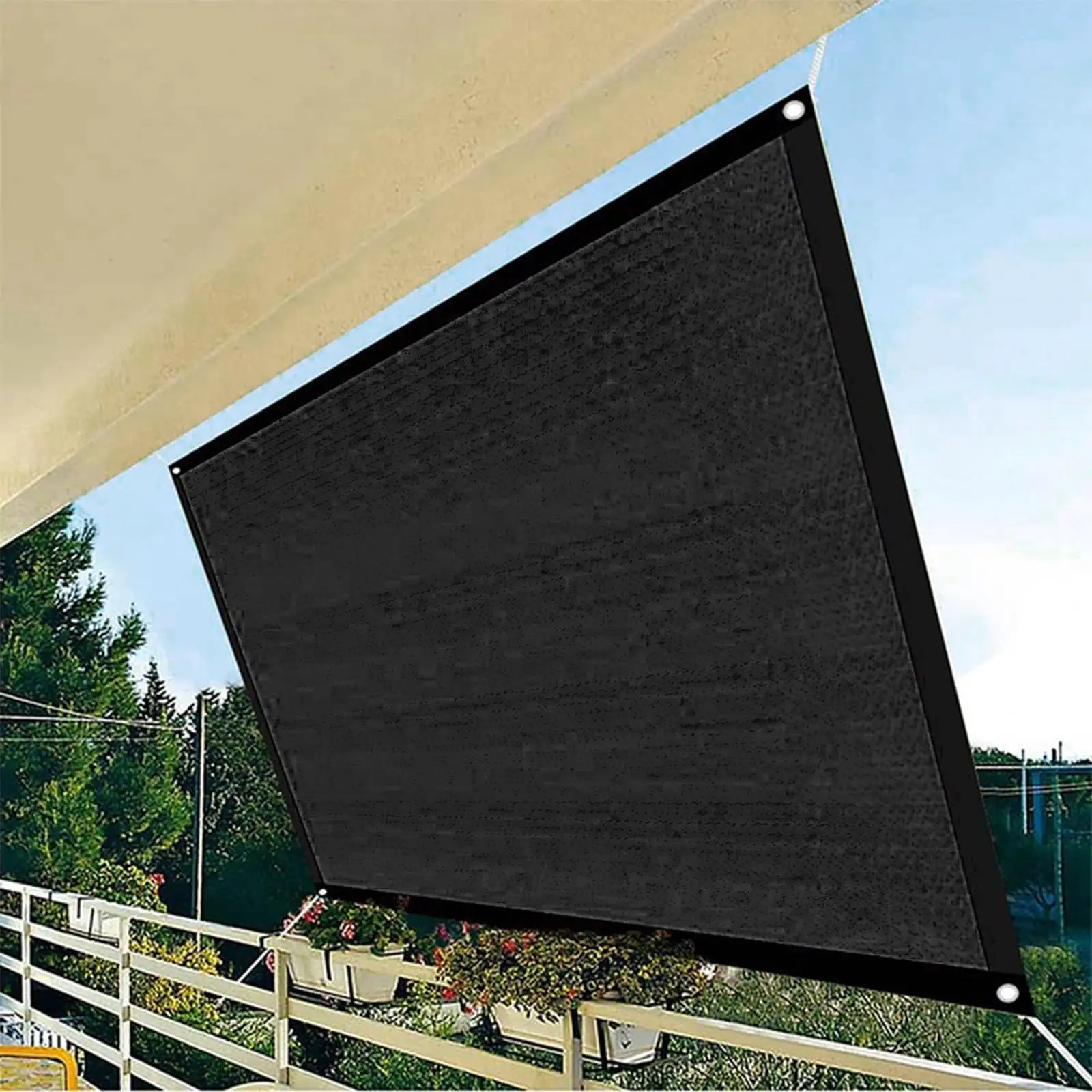 CELNNCOE Sun Shade Sails Canopy. Sun Shade Canopy.OOutdoor Sunshade Breathable 95% Block Sun Awning. Rectangle Shade Canopy Sunshine Block for Patio Garden Outdoor (Black-(78.74 * 78.74 in))