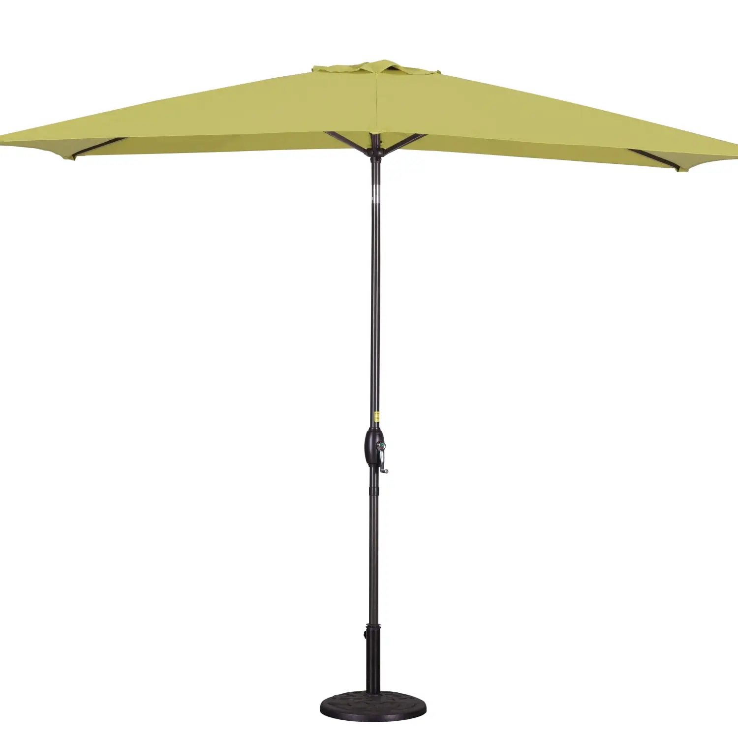 CGFHYP Rectangular Patio Umbrella 6.5 ft. x 10 ft. with Tilt Crank and 6 Sturdy Ribs for Deck Lawn Pool in LIME GREEN