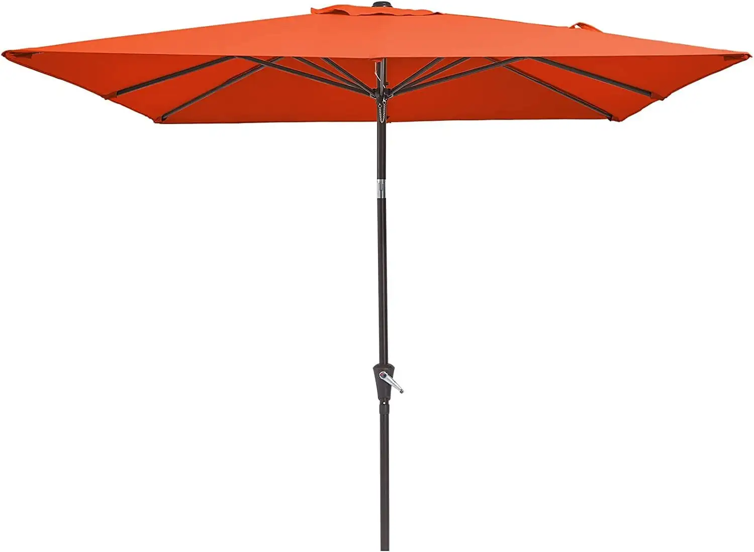 CGFHYP Rectangular Patio Umbrella 6.5 ft. x 10 ft. with Tilt Crank and 6 Sturdy Ribs for Deck Lawn Pool in ORANGE