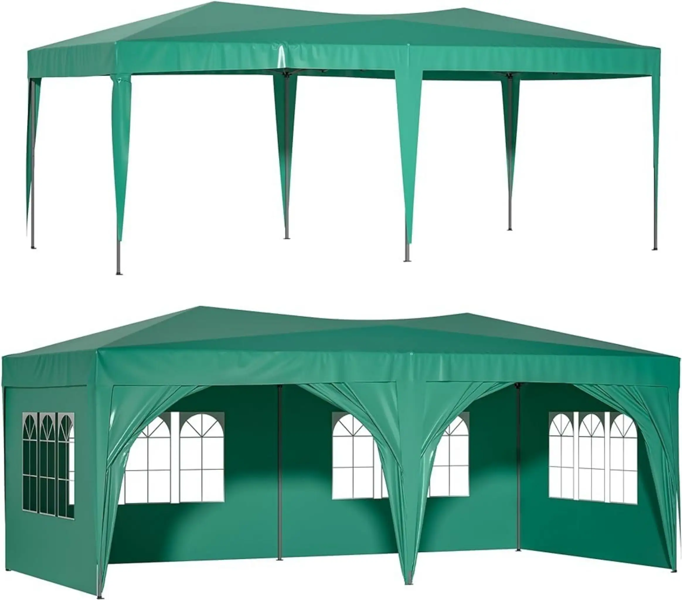 CHAIKEN&CAPONE Heavy-Duty Pop Up Gazebo - 20 x 10 ft Canopy with Removable Sides for Outdoor Events