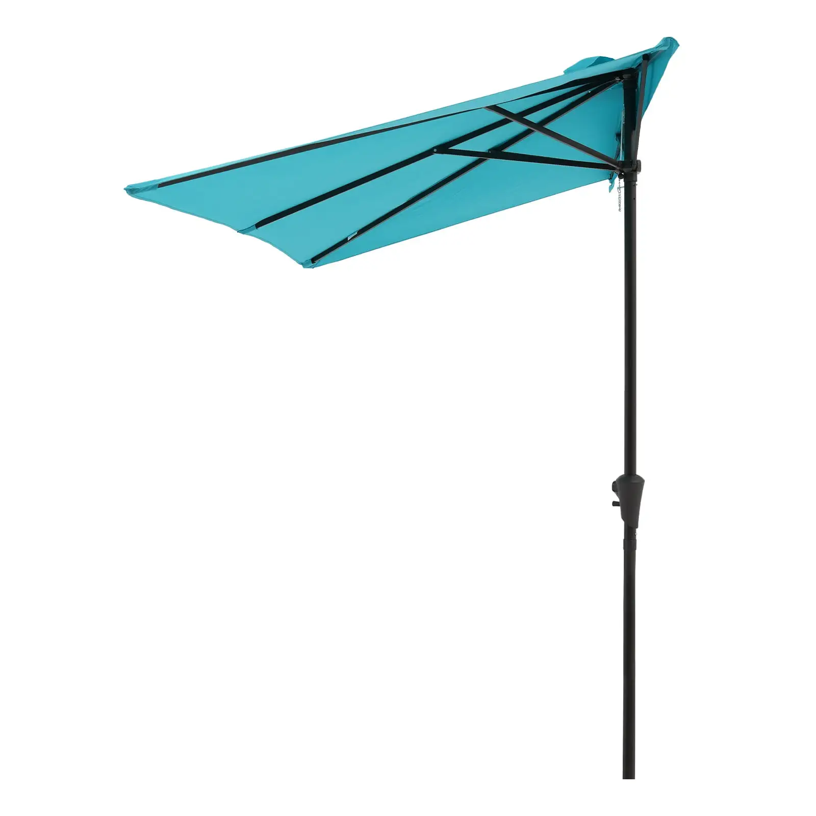 COBANA 7.5' by 4' Half Rectangular Outdoor Patio Umbrella for Patio. Balcony. Garden. Deck. Blue