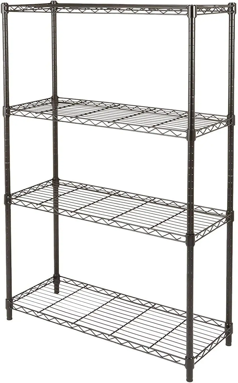 COOKCOK 4-Tier Wire Shelving Unit. 35.4x 13.8x 55.1 Metal Shelf. NSF Certified. Adjustable Heavy Duty Carbon Steel Shelf for Home Kitchen Bathroom Garage. 440lbs Capacity. Black