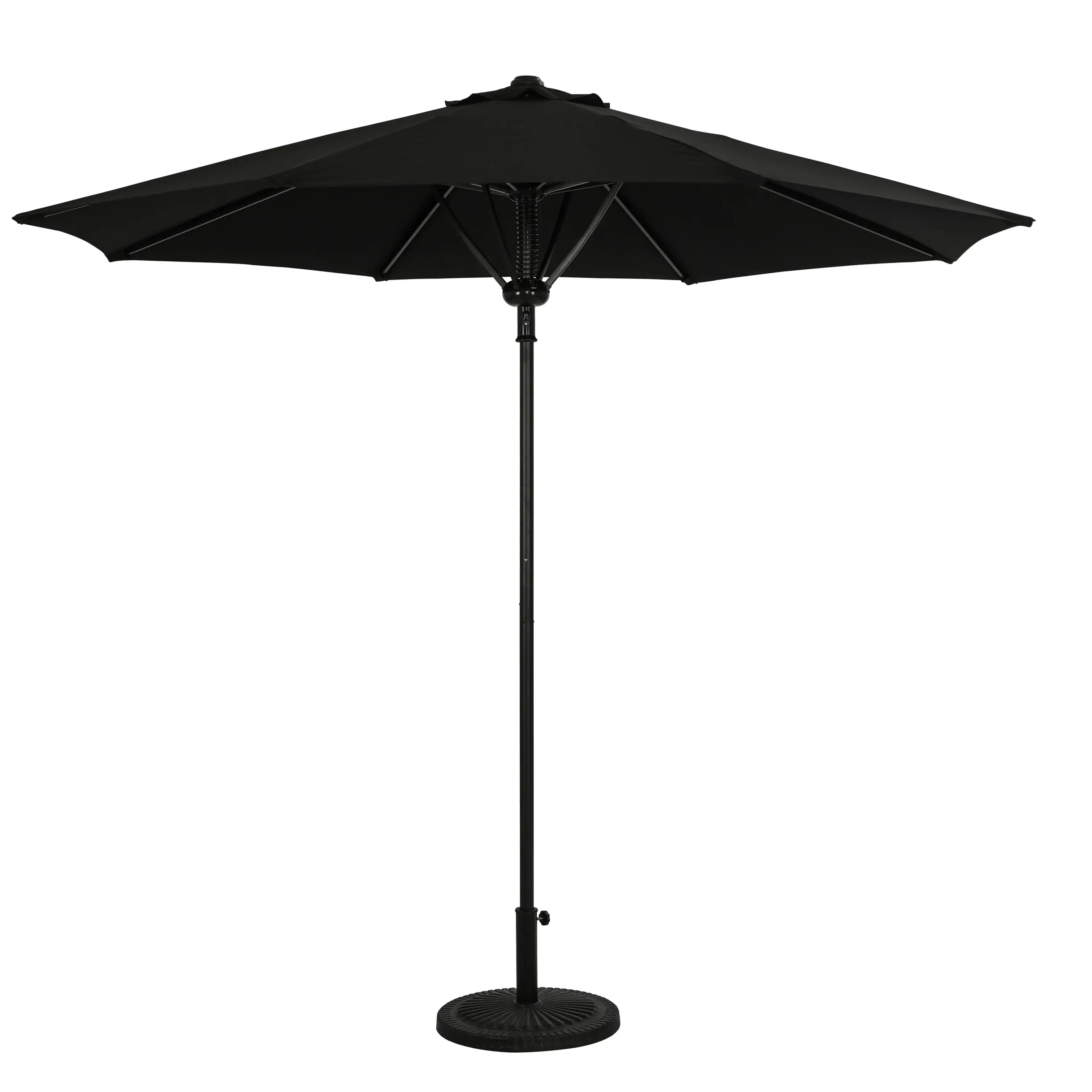 Cabo II 9-ft Spring-Up Octagon Market Umbrella - Black - Breez-Tex Canopy