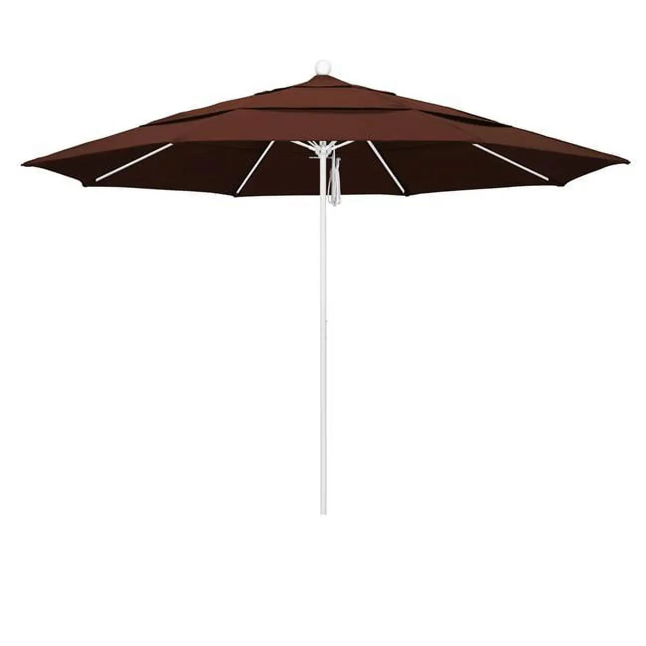 California Umbrella Venture 11' White Market Umbrella in Bay Brown