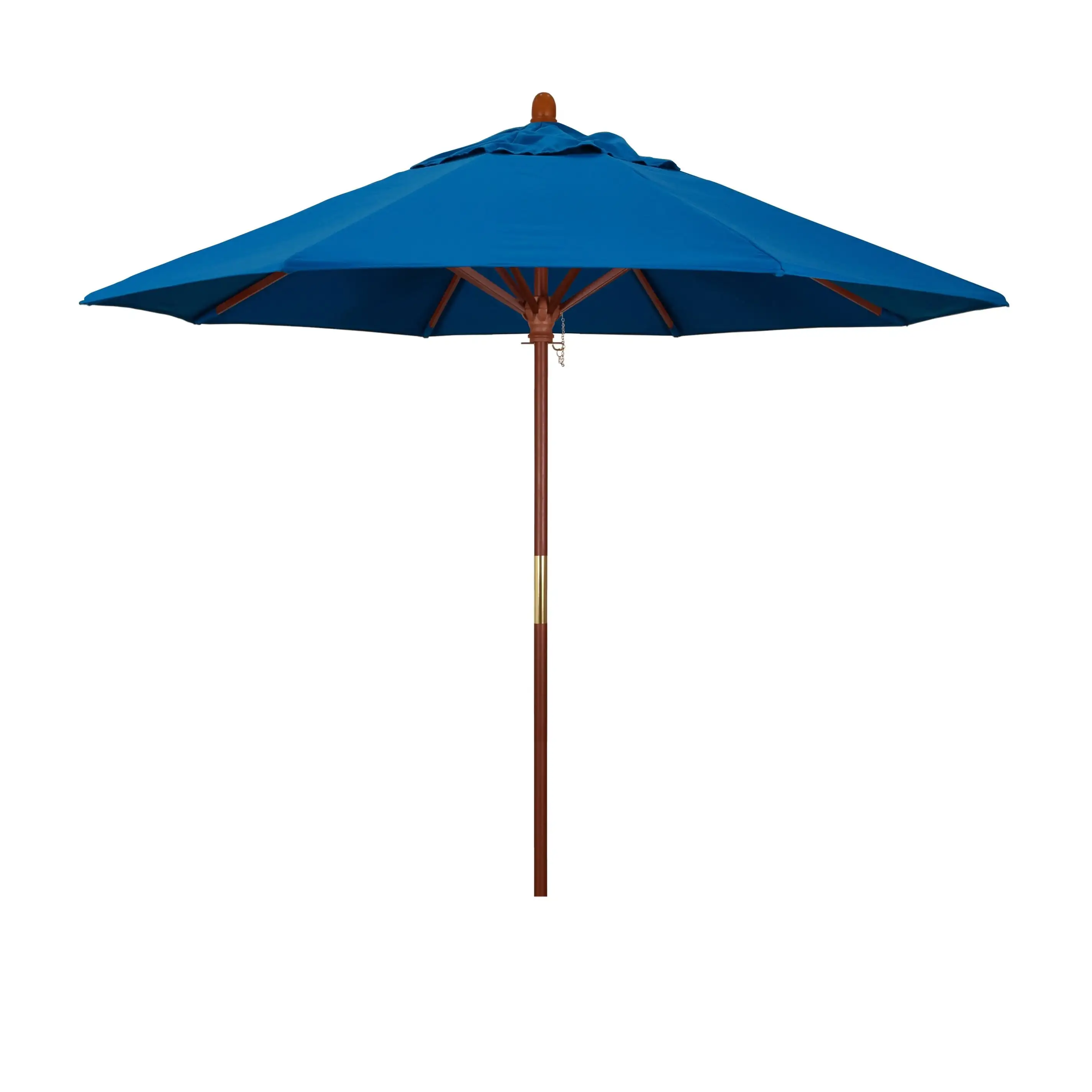 California Umbrella 9' Round Marenti Wood Frame Patio Umbrella with Pacifica Fabric. Base Not Included Pacific