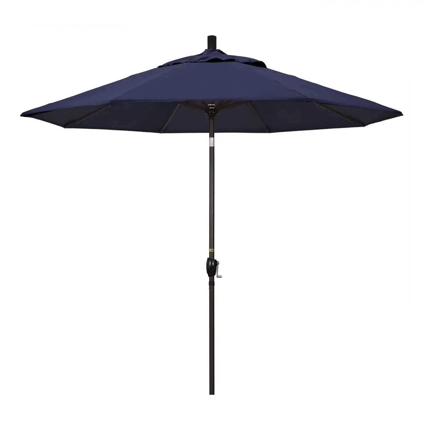 California Umbrella GSPT908117-5439 9 ft. Aluminum Market Umbrella Push Tilt - Bronze-Sunbrella-Navy