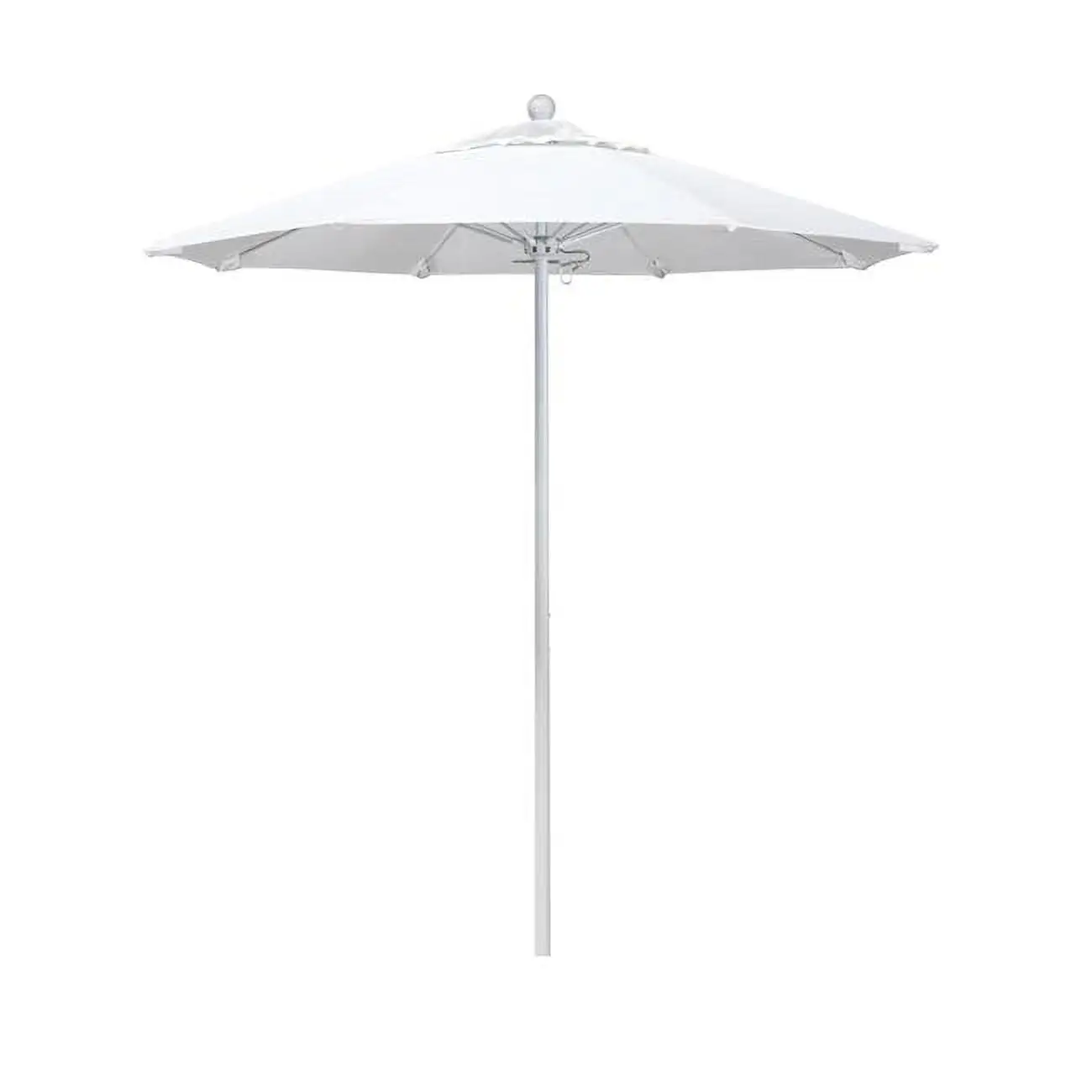 California Umbrella Venture 7.5' White Market Umbrella in Natural