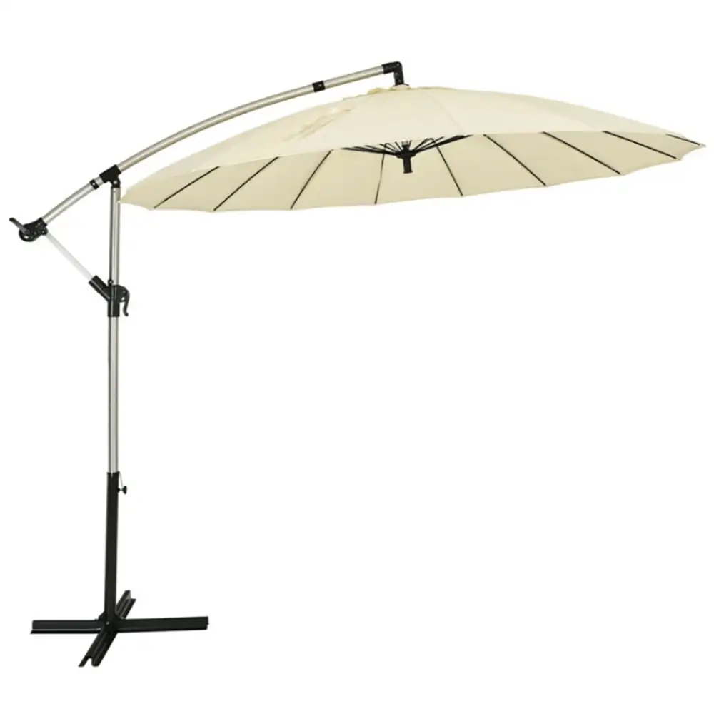 Canddidliike 10 Feet Patio Offset Umbrella Market Hanging Umbrella for Backyard Poolside Lawn Garden-Beige. Patio Offset Umbrella with Easy Tilt Adjustment. Offset Hanging Umbrella